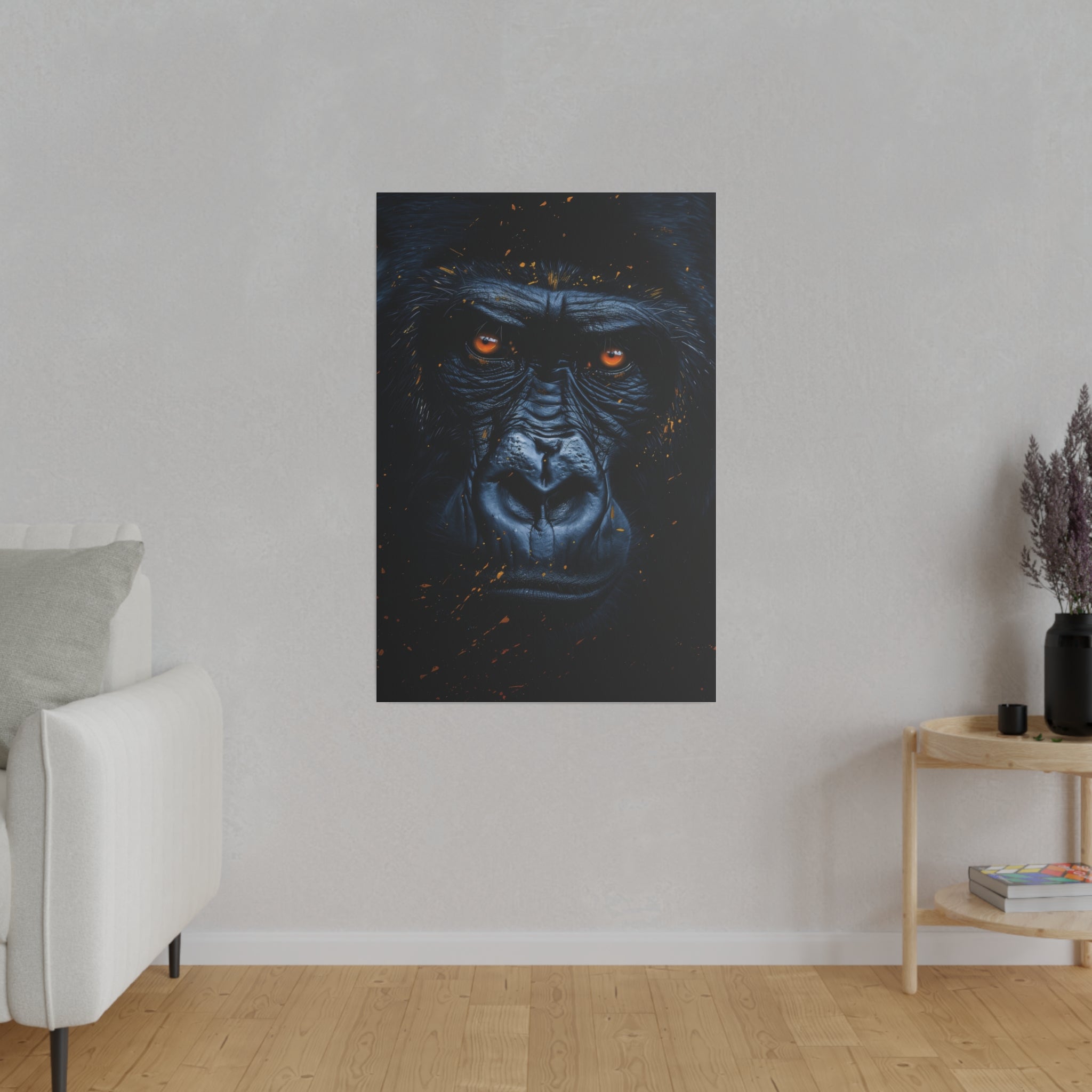 Fierce Gorilla Look - Wildlife Wall Art - Vertical Canvas - WA253