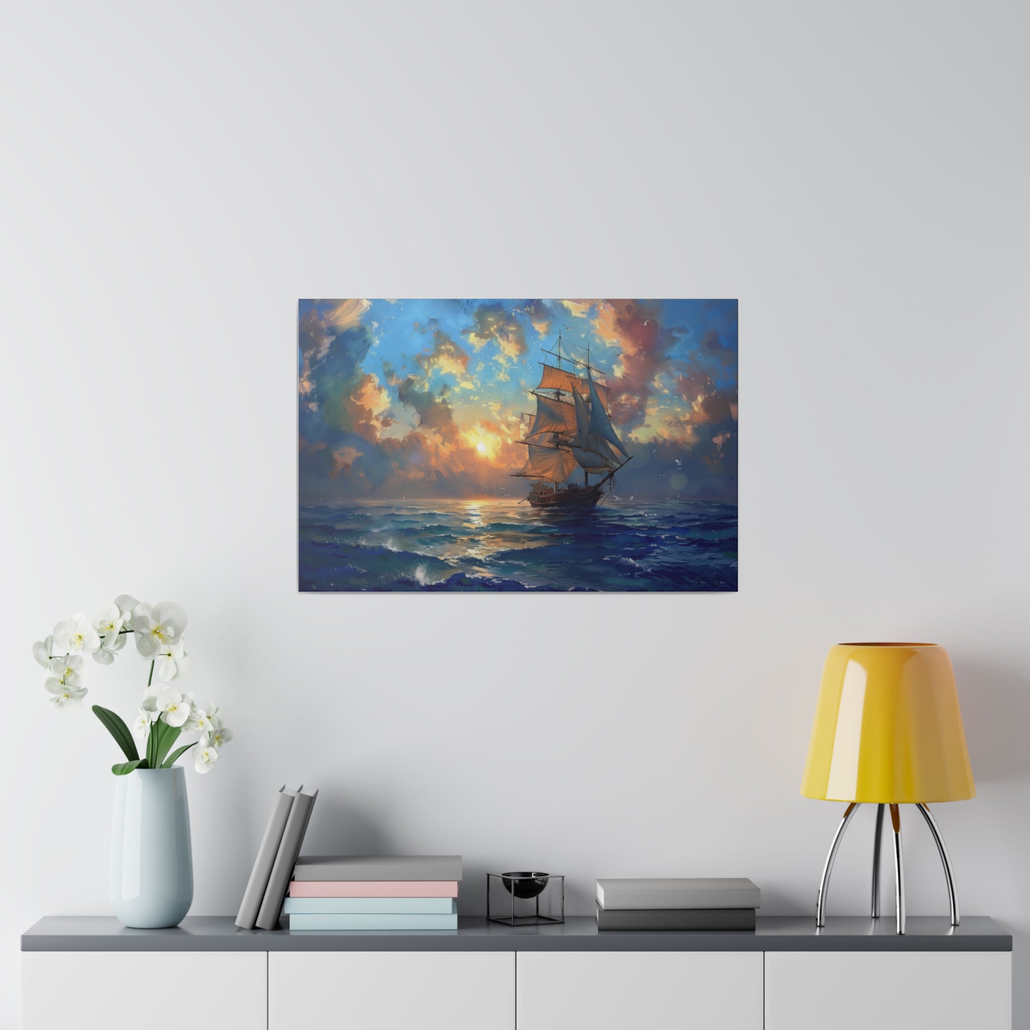 Ship Ocean Wall Art - Horizontal Canvas - WA181