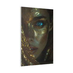 Radiant Gold, Woman Portrait - Luxury Gold Themed Wall Art - Vertical Canvas - WA299