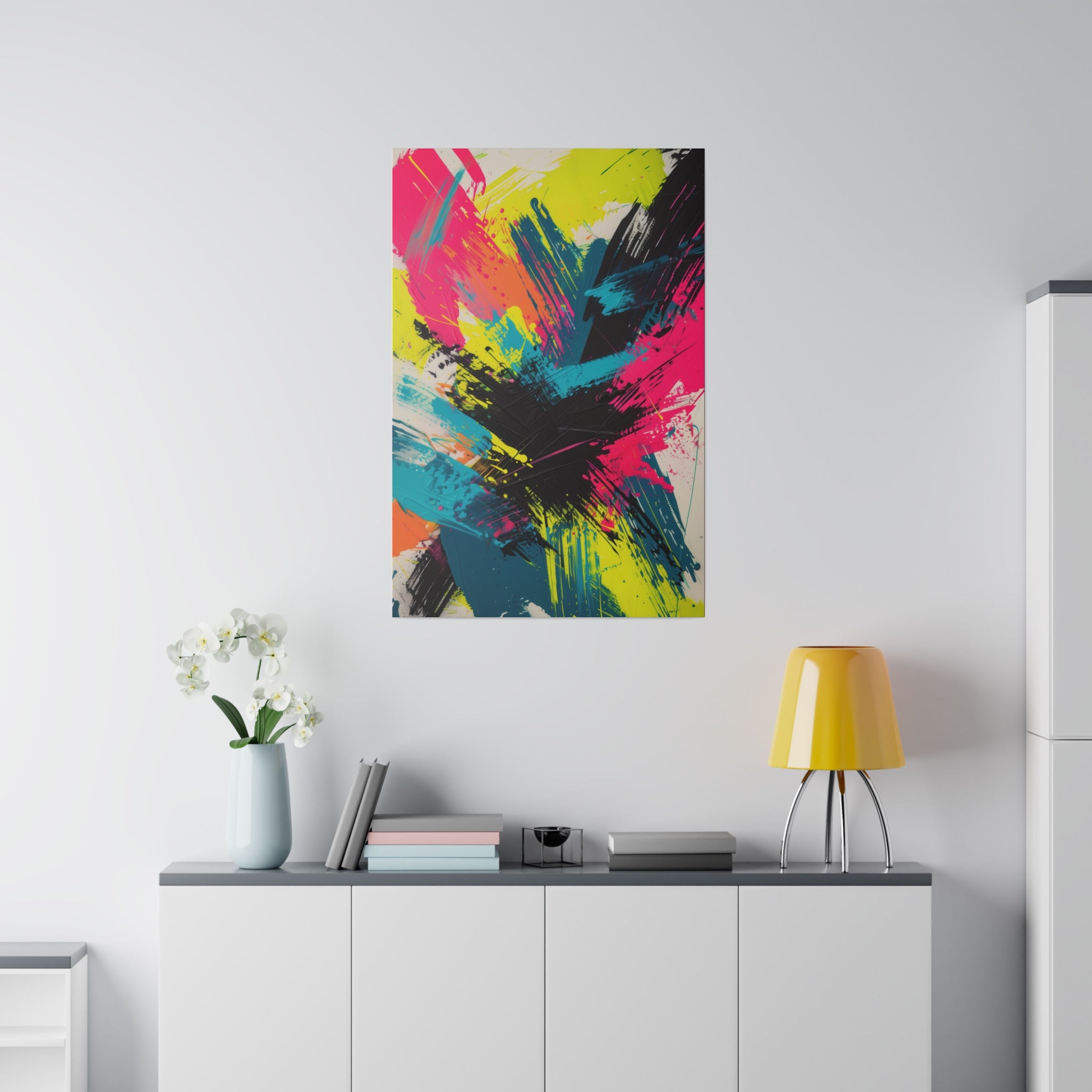 Neon Chaos - Abstract Wall Art - Vertical Canvas - WA235