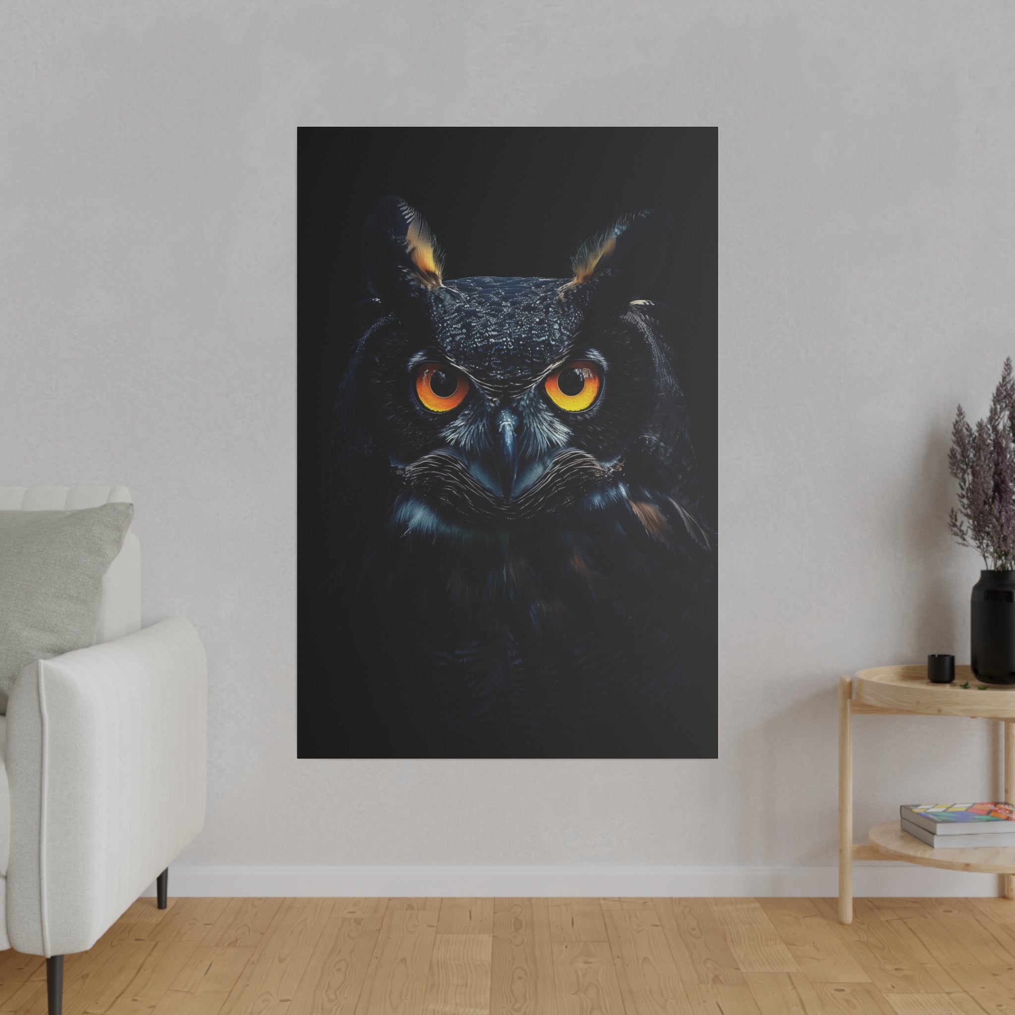 Owl's Brilliance - Wildlife Wall Art - Vertical Canvas - WA275