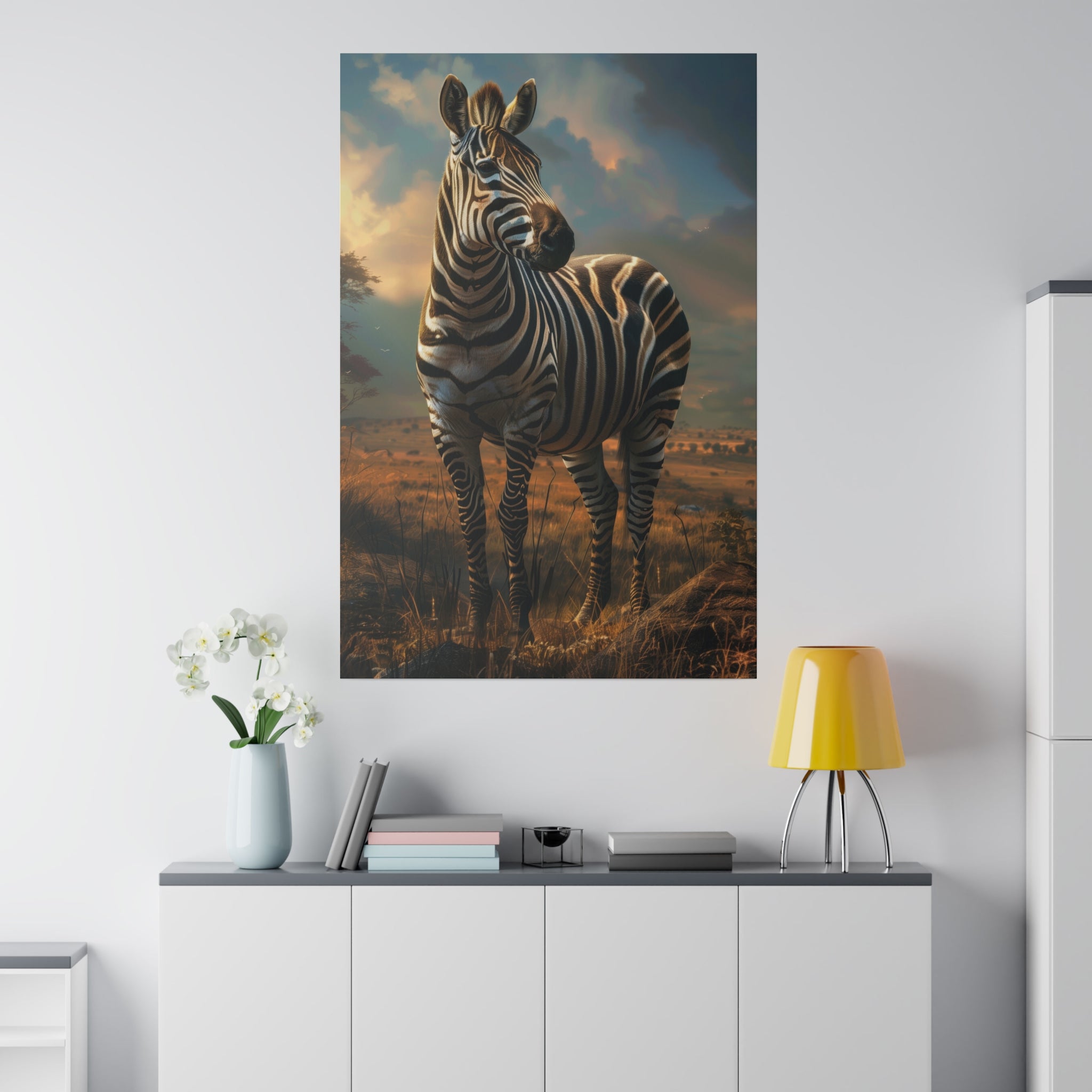 Marvelous Zebra - Wildlife Wall Art - Vertical Canvas - WA251