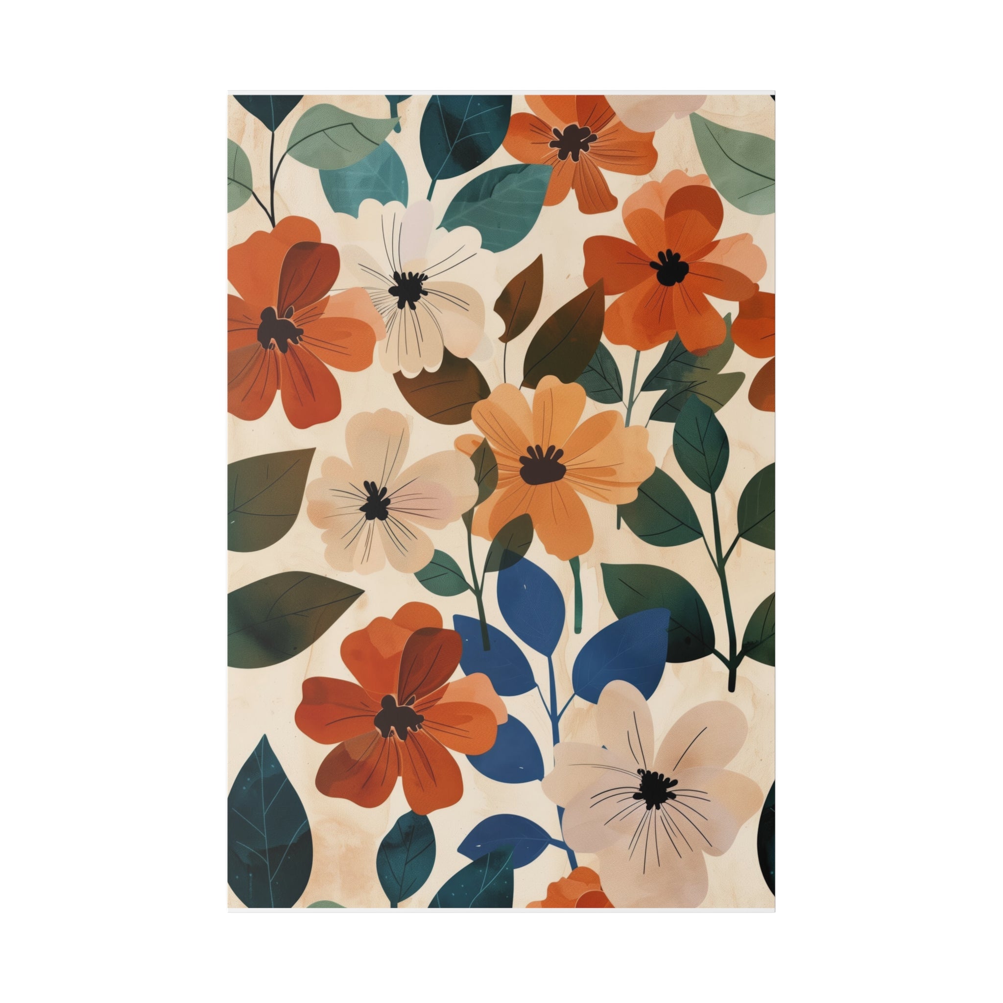 Flowers Wall Art - Botanical Wall Art - Vertical Canvas - WA57