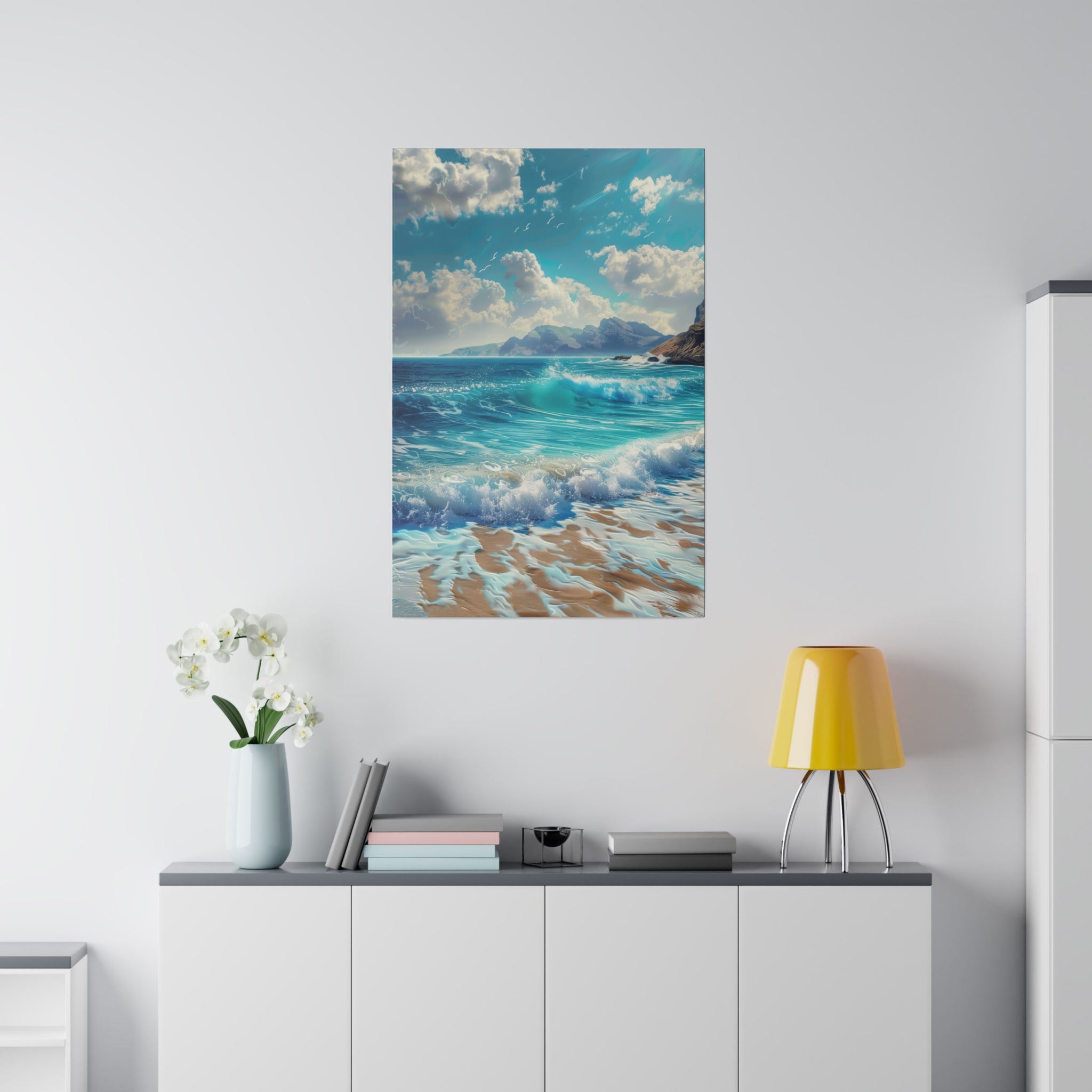 Ocean Waves Wall Art - Vertical Canvas - WA96