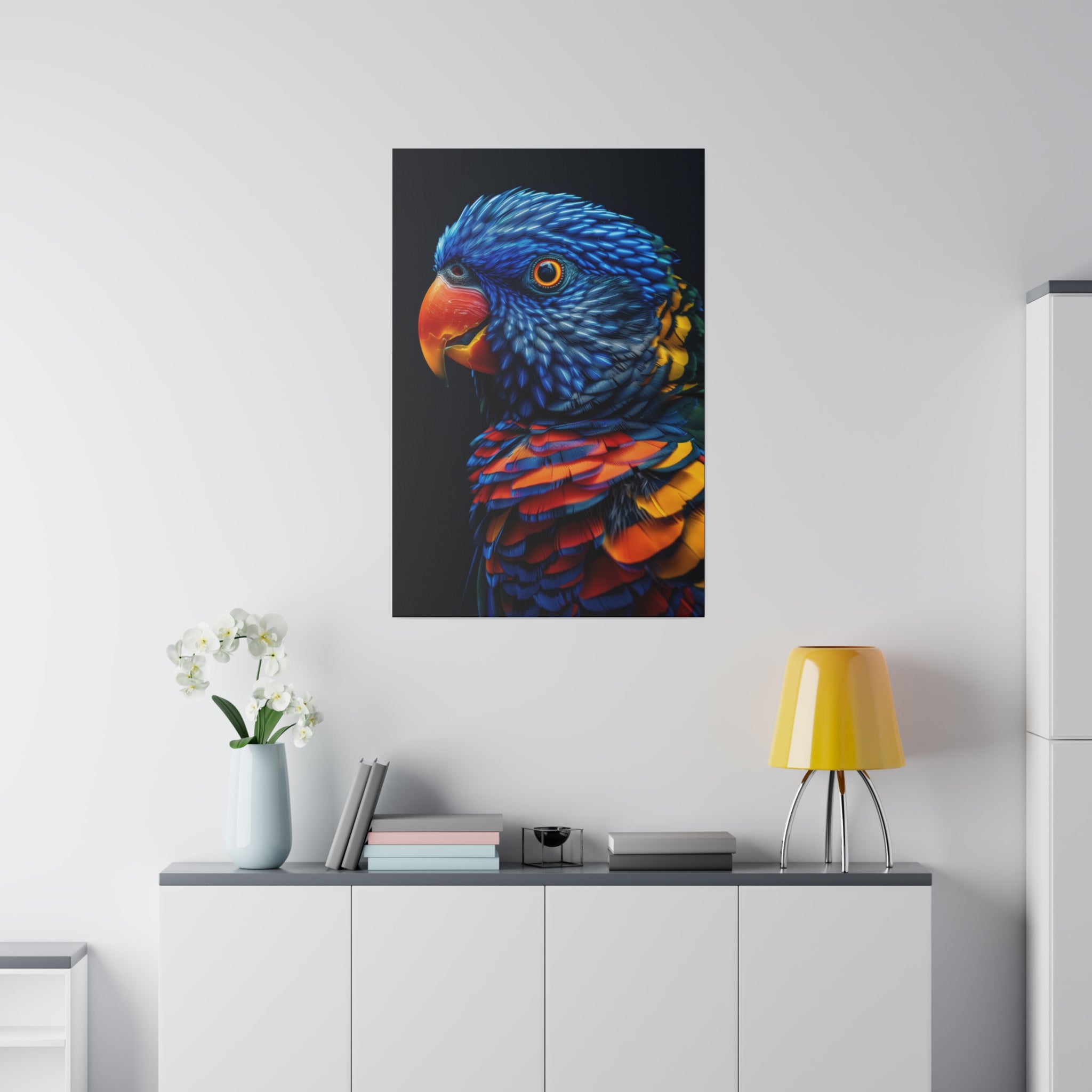 Blue Parrot - Wildlife Wall Art - Vertical Canvas - WA250