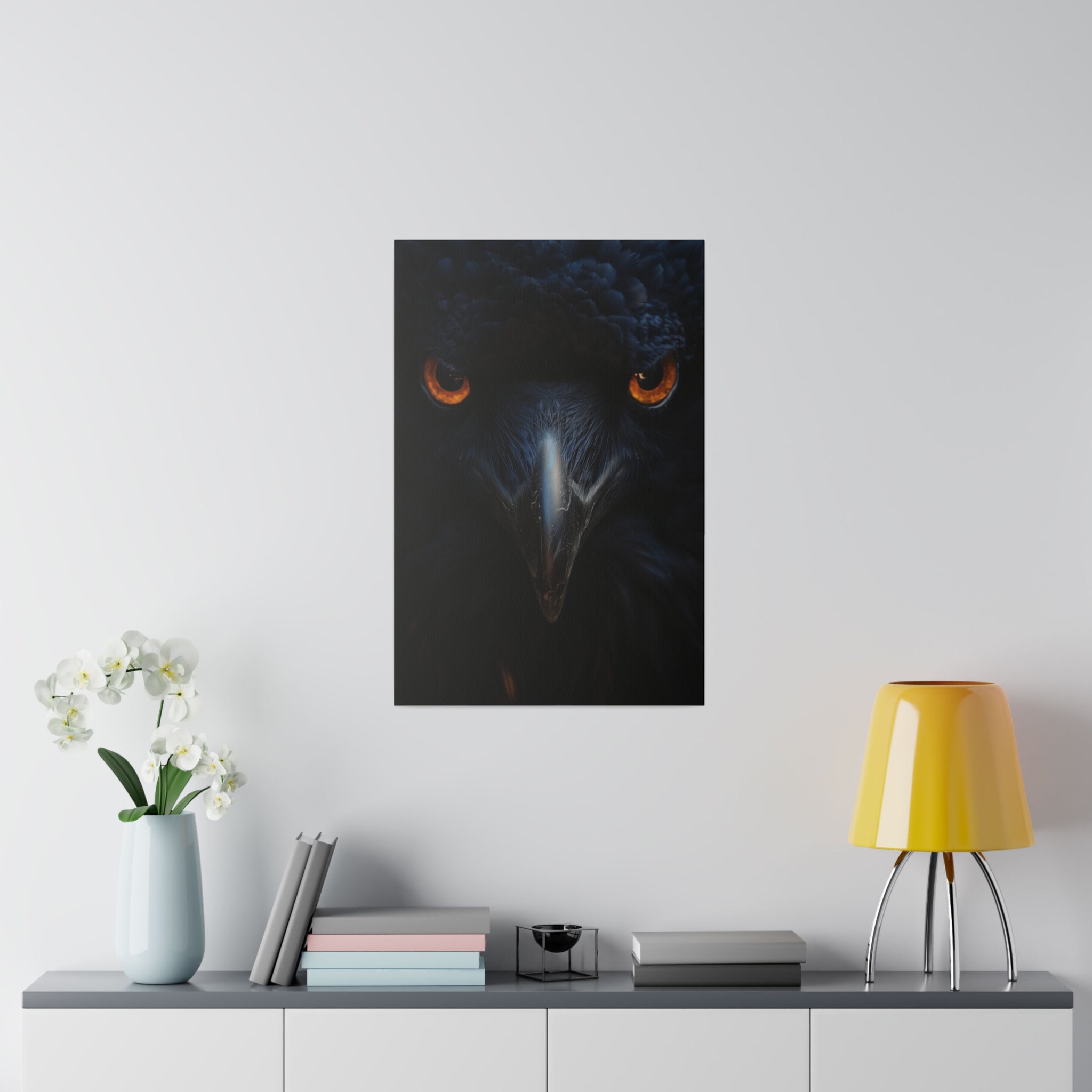 Raven's Veil - Wildlife Wall Art - Vertical Canvas - WA265