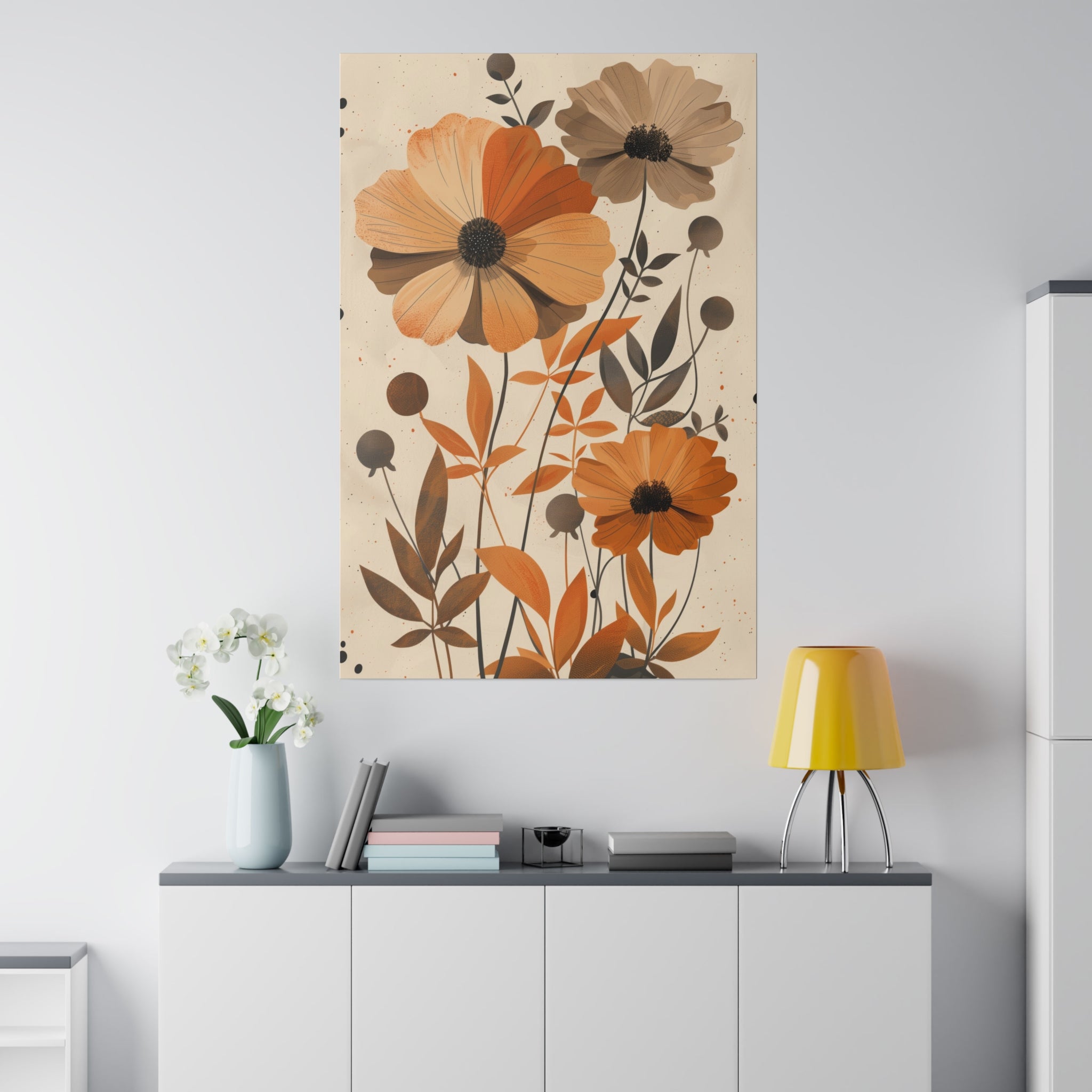 Flowers Wall Art - Botanical Wall Art - Vertical Canvas - WA59