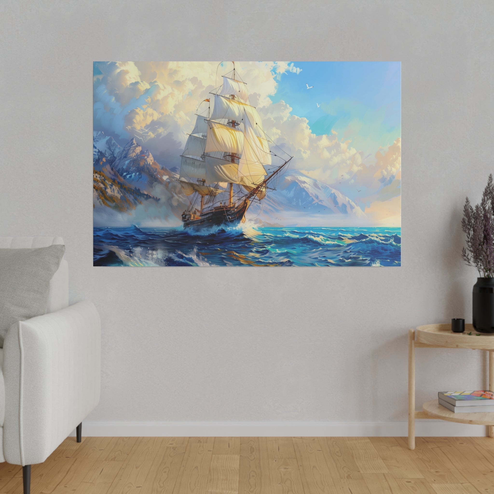 Ship Ocean Wall Art - Horizontal Canvas - WA178