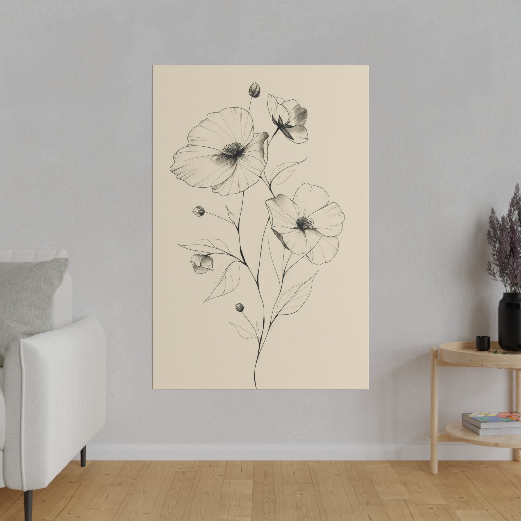 Flowers Wall Art - Botanical Wall Art - Vertical Canvas - WA51