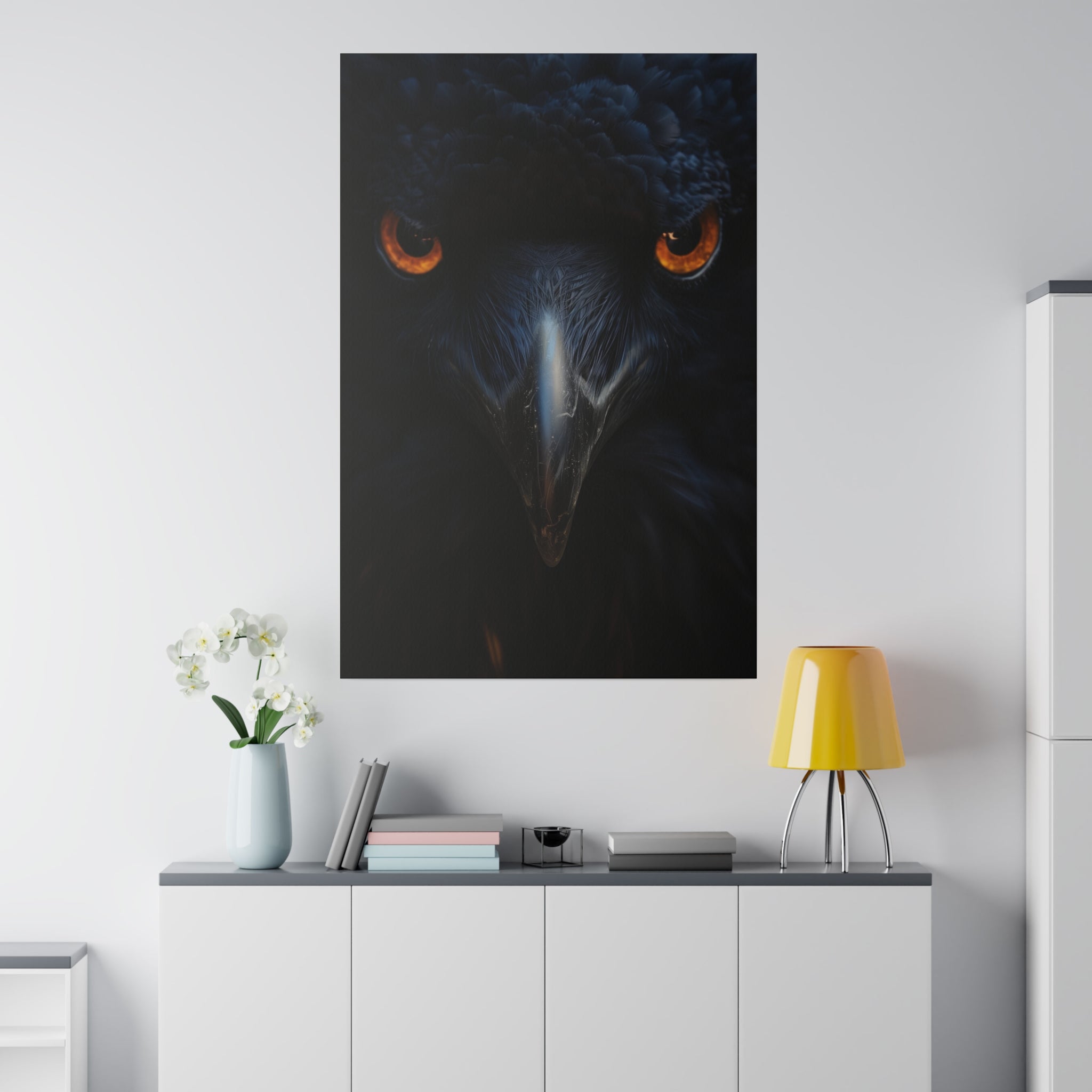 Raven's Veil - Wildlife Wall Art - Vertical Canvas - WA265