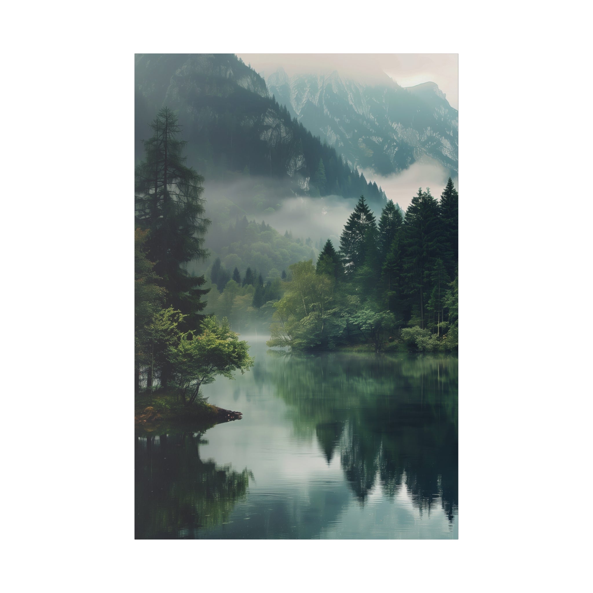 Serenity in the Mist - Nature Wall Art - Vertical Canvas - WA319