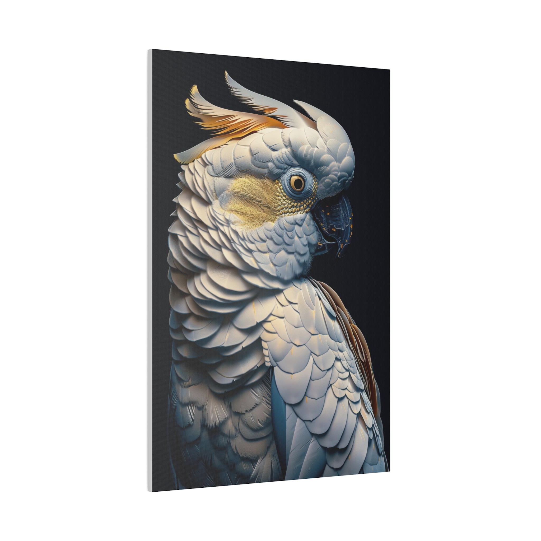 Golden Cockatoo Parrot - Wildlife Wall Art - Vertical Canvas - WA289