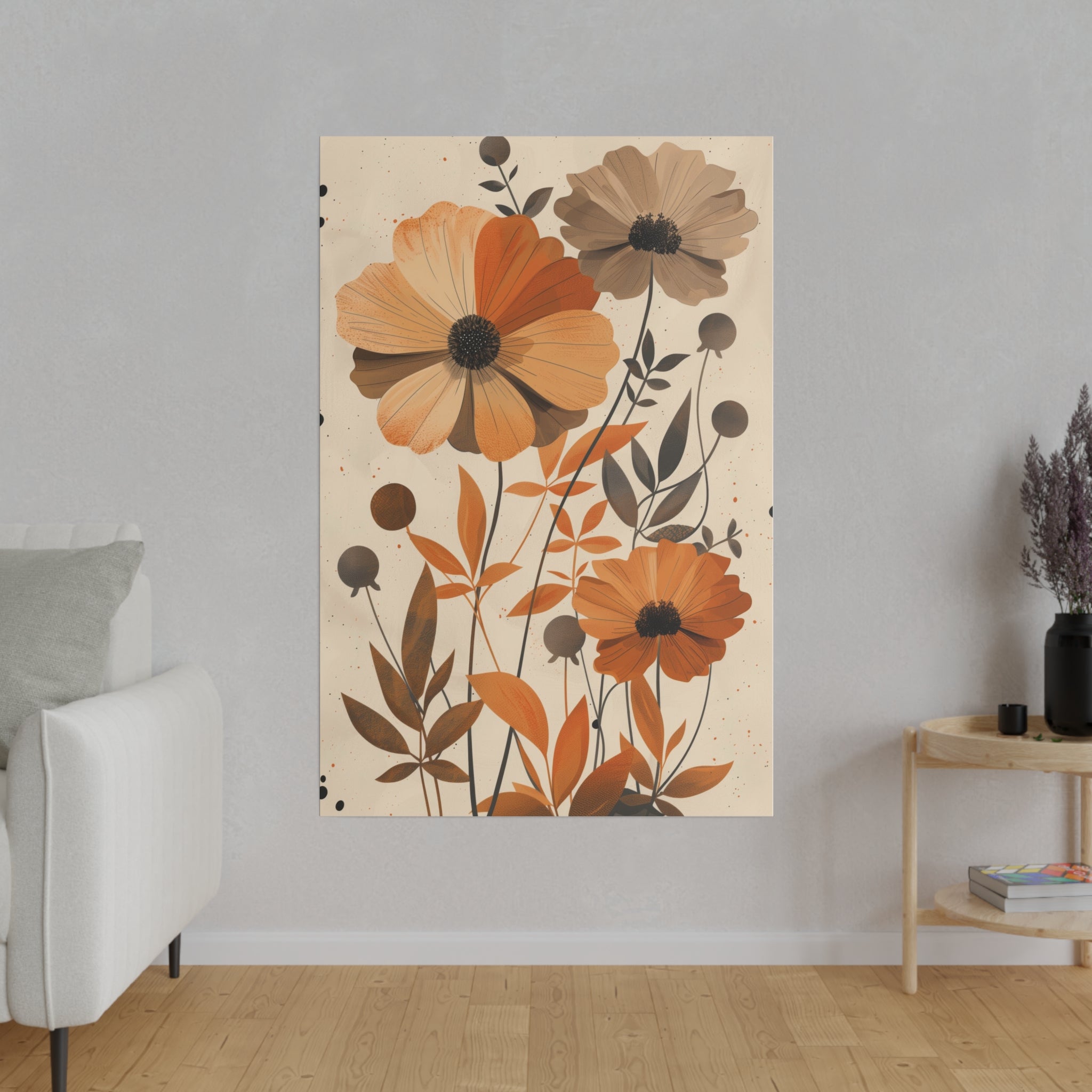 Flowers Wall Art - Botanical Wall Art - Vertical Canvas - WA59