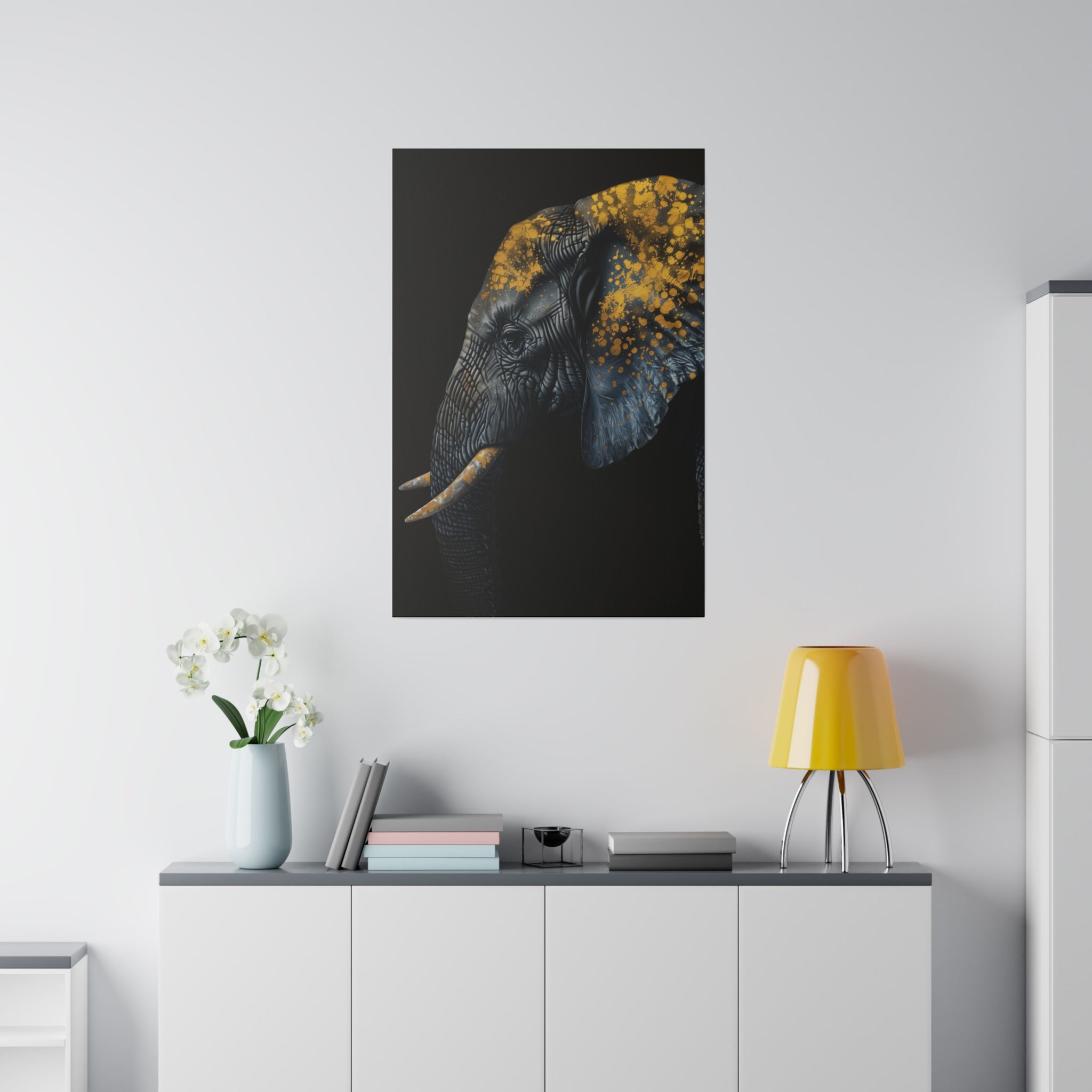 Elephant's Radiance - Wildlife Wall Art - Vertical Canvas - WA270