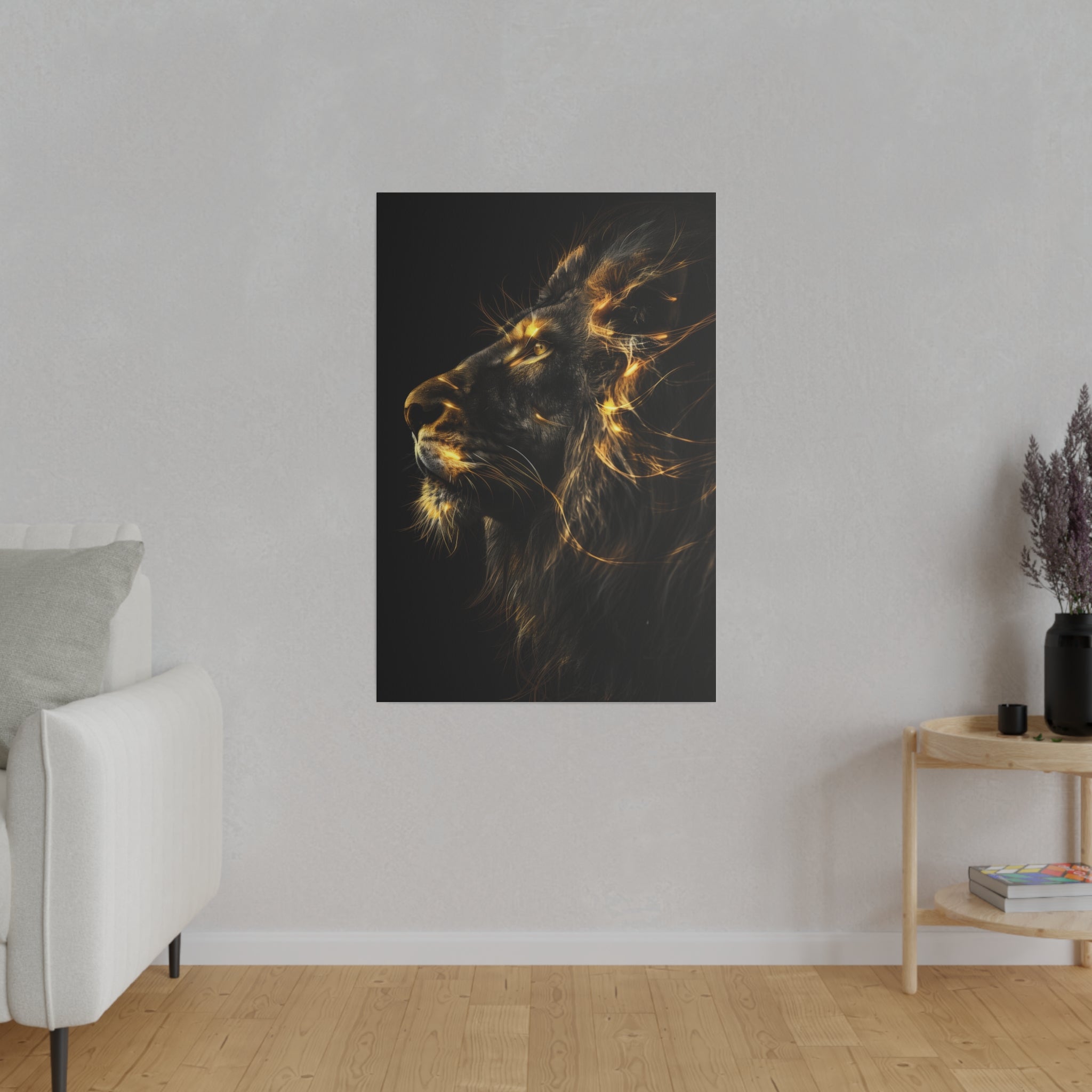 Luminous Lion - Wildlife Wall Art - Vertical Canvas - WA286