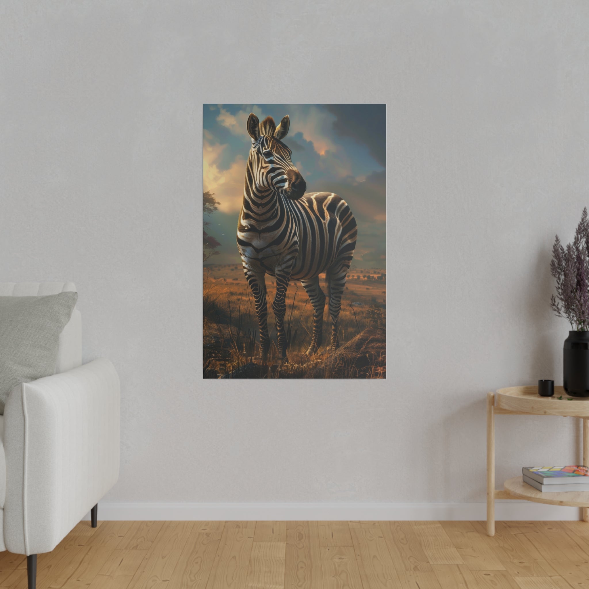 Marvelous Zebra - Wildlife Wall Art - Vertical Canvas - WA251