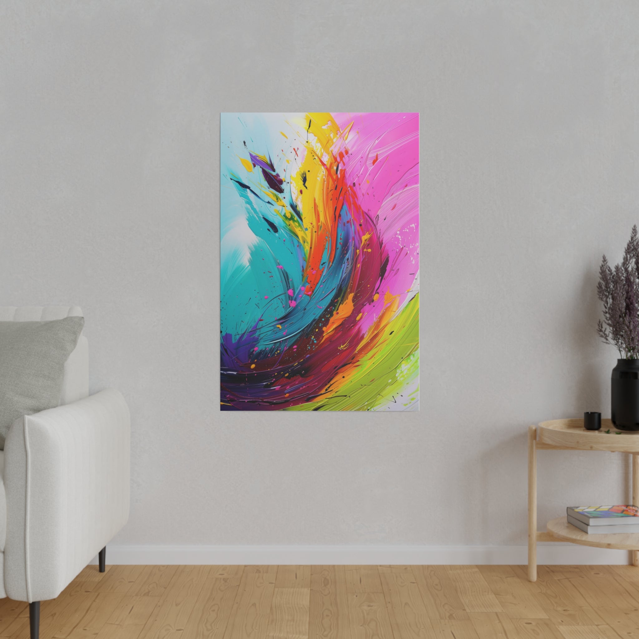 Paint Swirl - Abstract Wall Art - Vertical Canvas - WA233