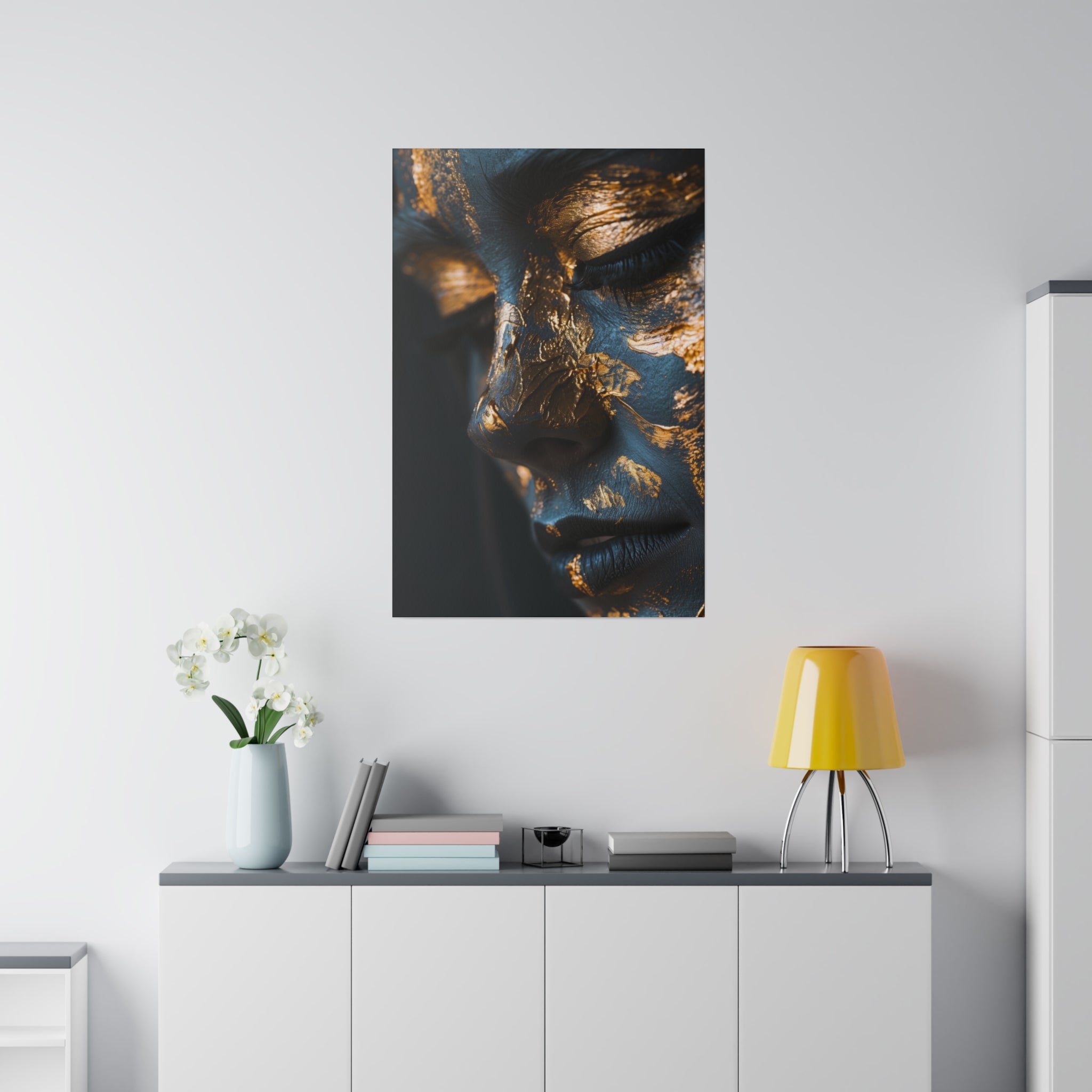 Mystique, Woman Portrait - Luxury Gold Themed Wall Art - Vertical Canvas - WA301