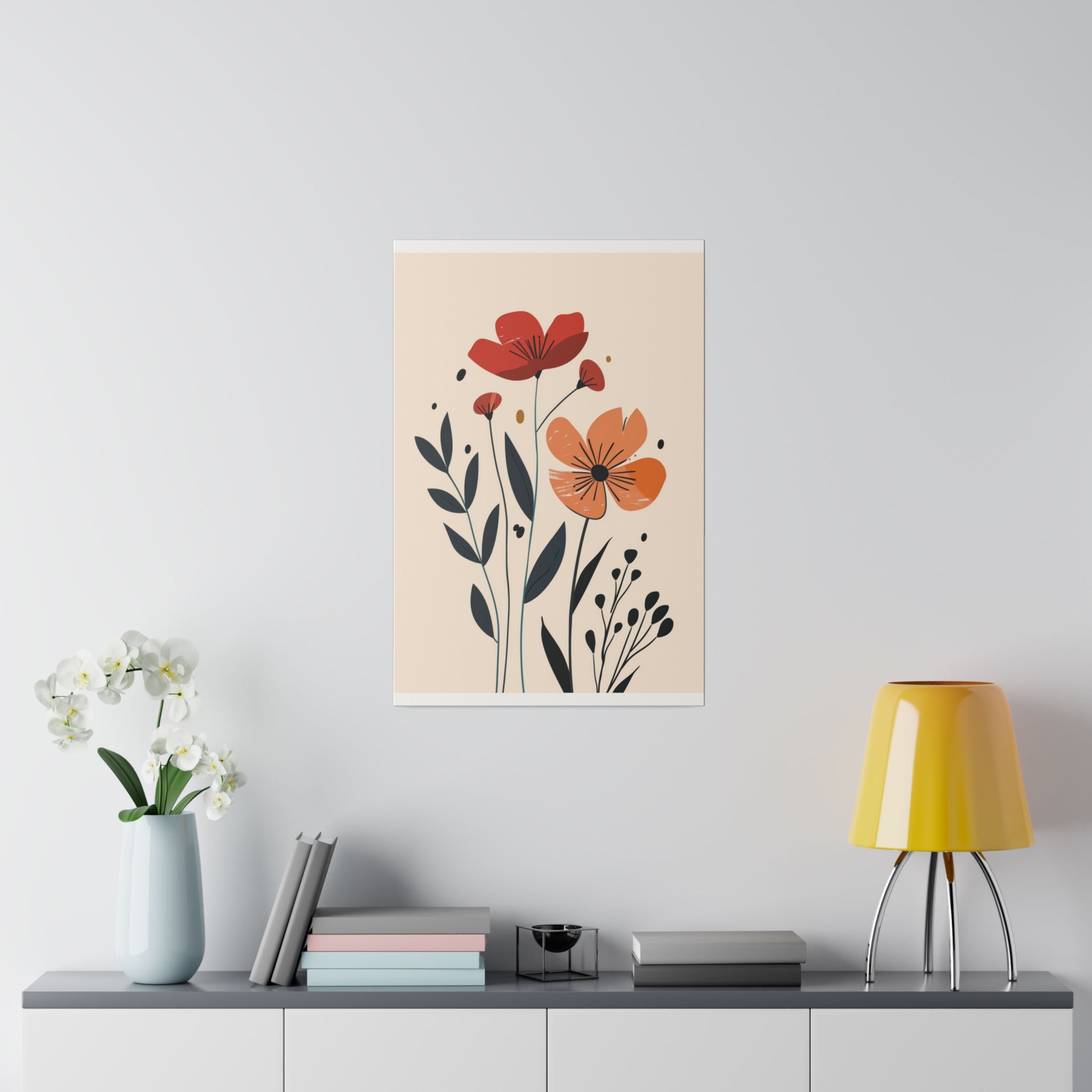 Flowers Wall Art - Botanical Wall Art - Vertical Canvas - WA39