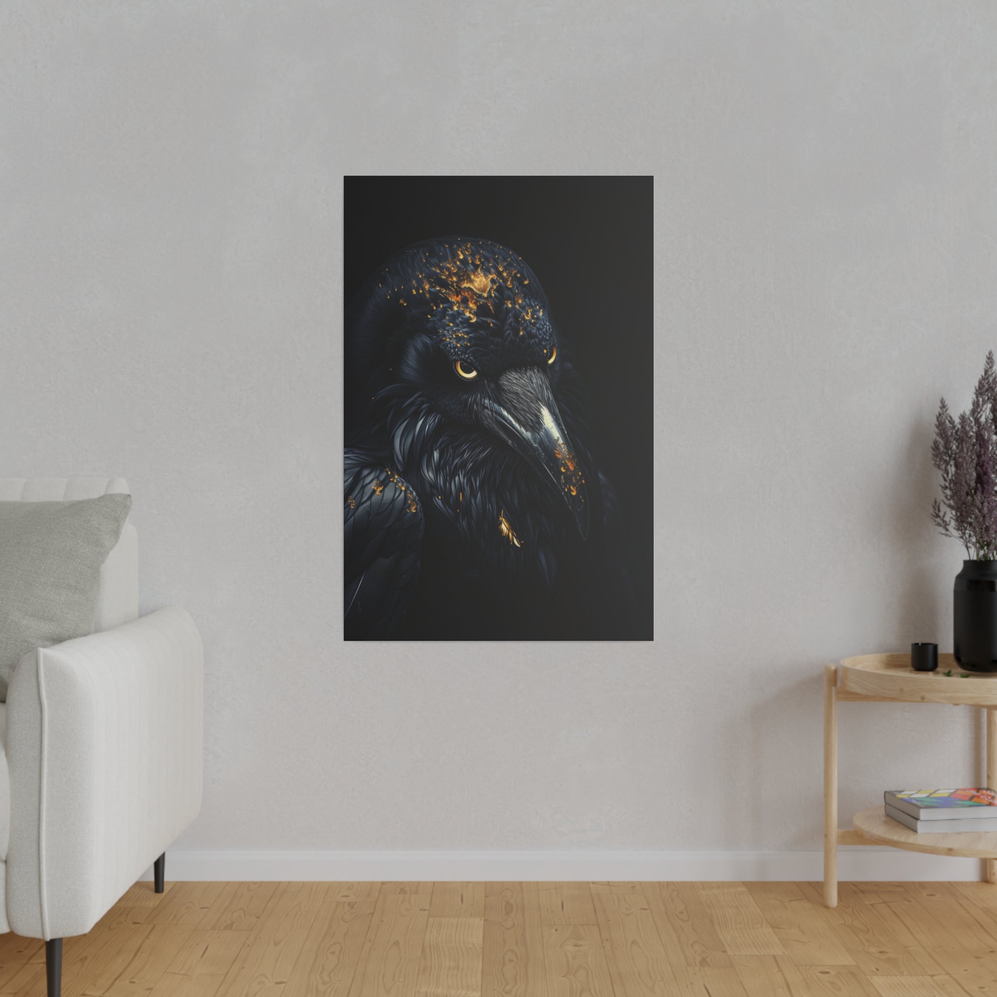 Raven's Splendor - Wildlife Wall Art - Vertical Canvas - WA266