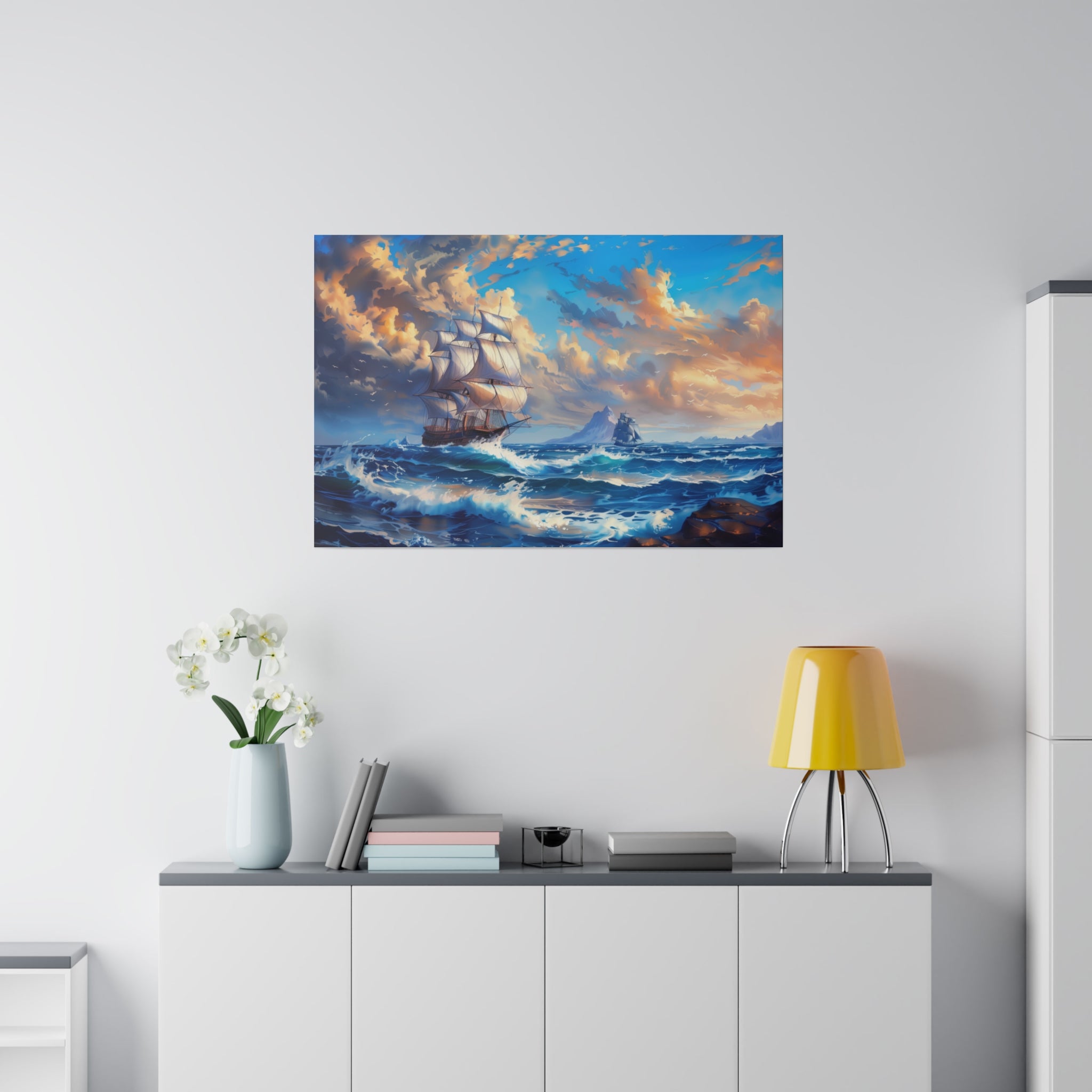 Ship Ocean Wall Art - Horizontal Canvas - WA179