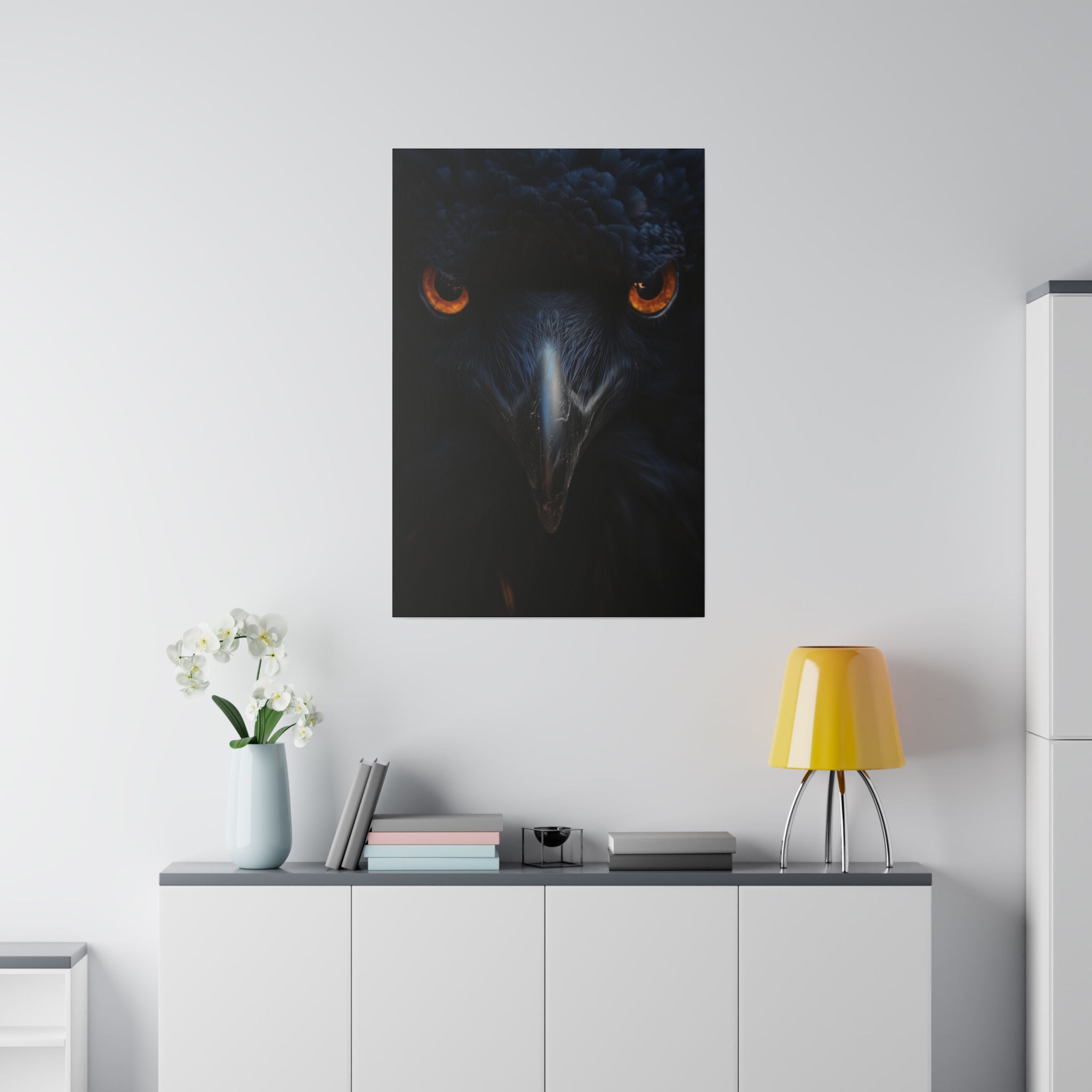 Raven's Veil - Wildlife Wall Art - Vertical Canvas - WA265