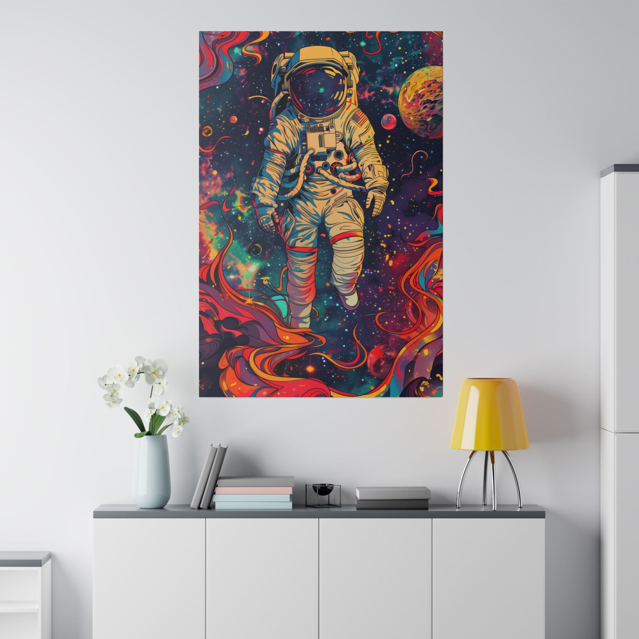 Astronaut in Space Wall Art - Vertical Canvas - WA119