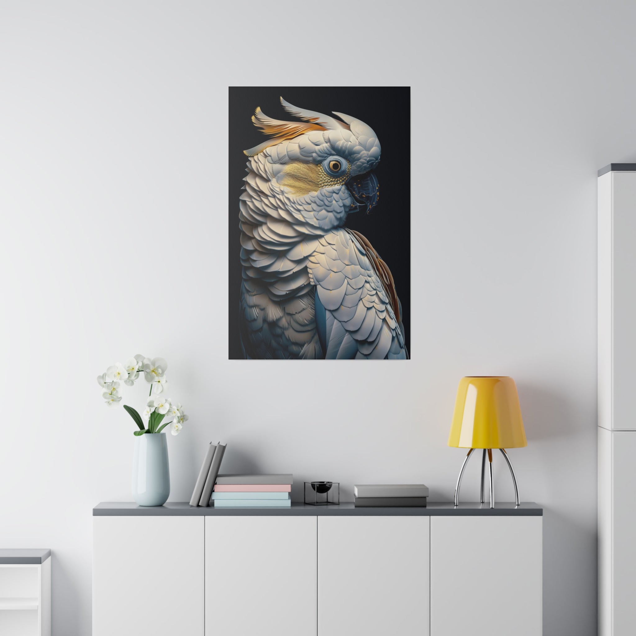 Golden Cockatoo Parrot - Wildlife Wall Art - Vertical Canvas - WA289