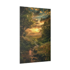 Golden Sunset Stream - Nature Wall Art - Vertical Canvas - WA326