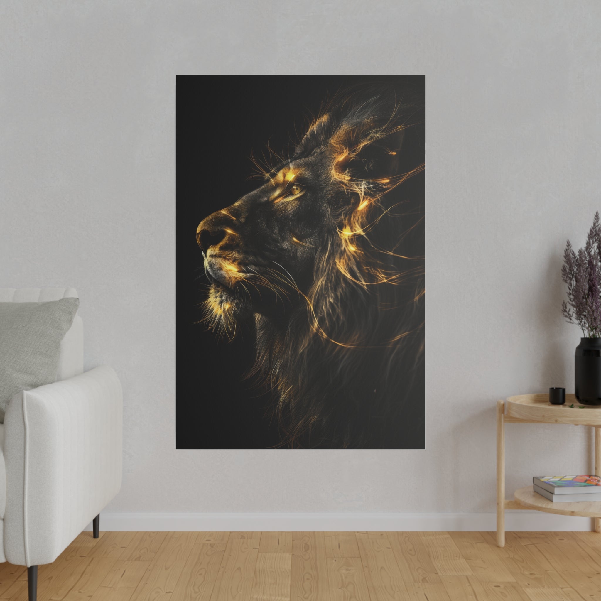 Luminous Lion - Wildlife Wall Art - Vertical Canvas - WA286