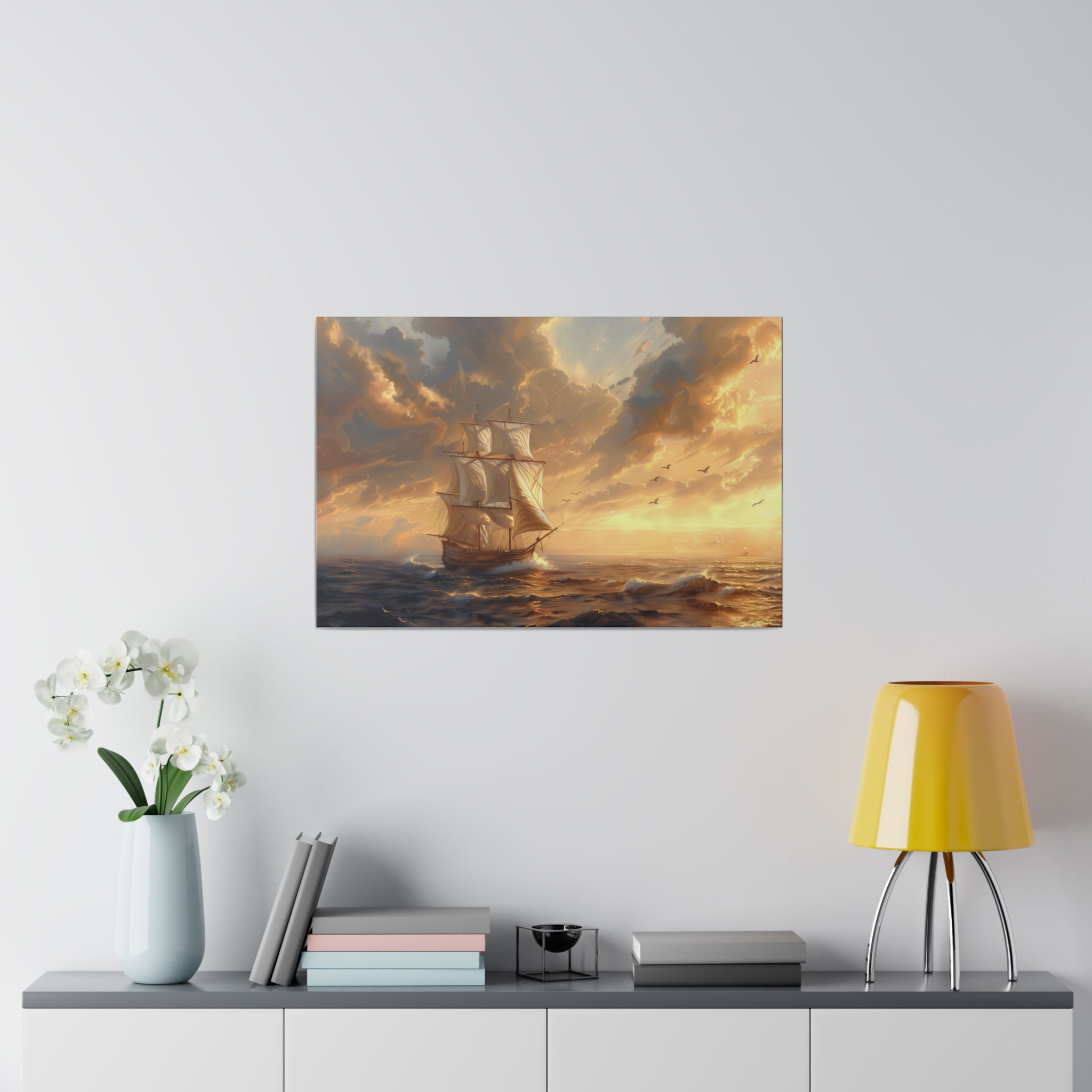 Ship Ocean Wall Art - Horizontal Canvas - WA180