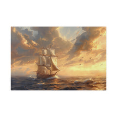 Ship Ocean Wall Art - Horizontal Canvas - WA180