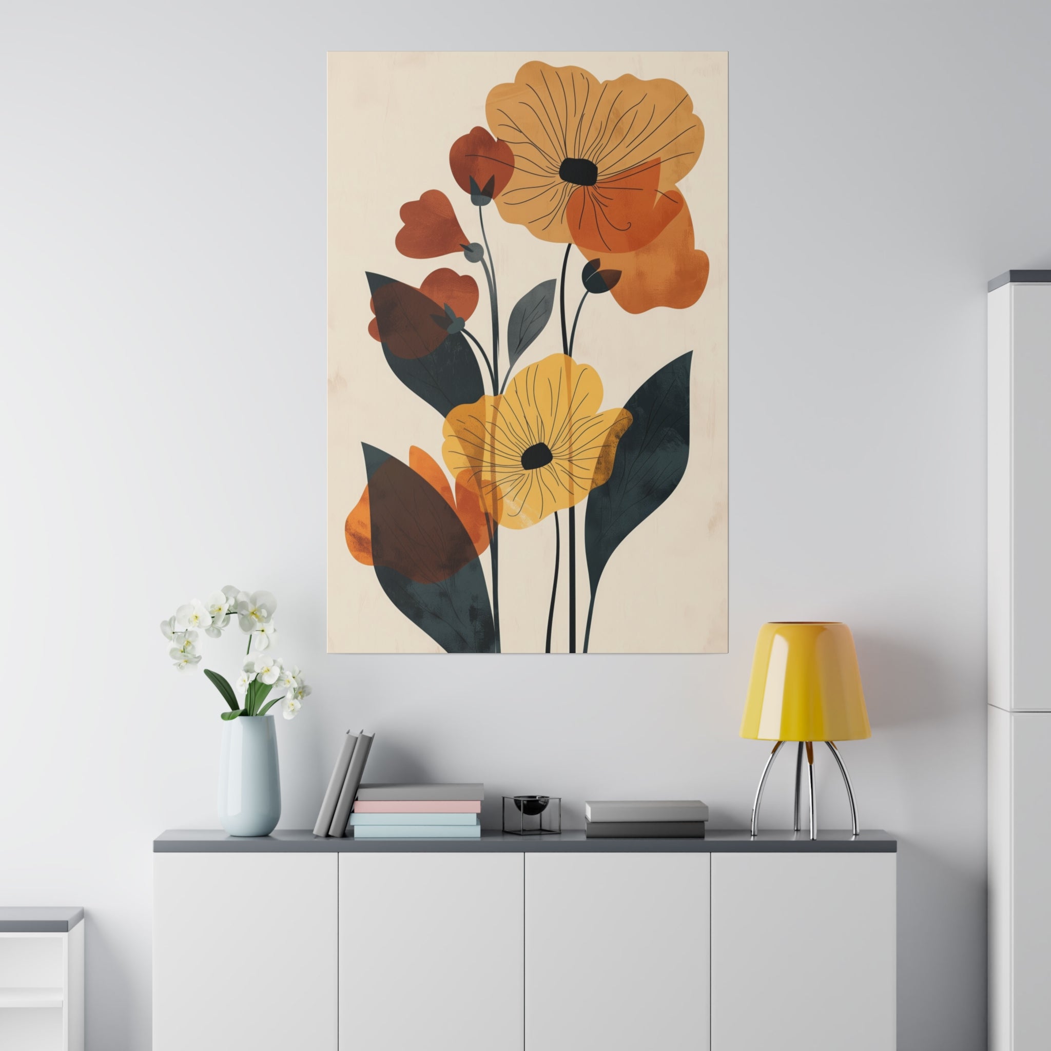 Flowers Wall Art - Botanical Wall Art - Vertical Canvas - WA52