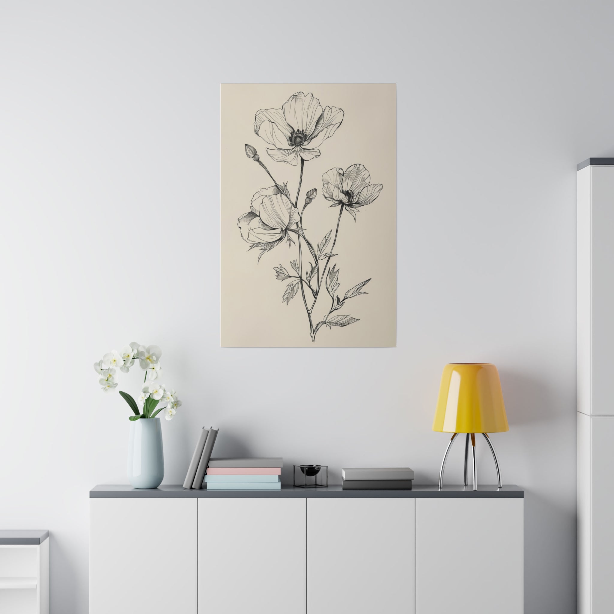 Flowers Wall Art - Botanical Wall Art - Vertical Canvas - WA49