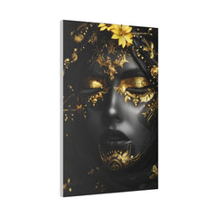 Golden Brilliance, Woman Portrait - Luxury Gold Themed Wall Art - Vertical Canvas - WA312