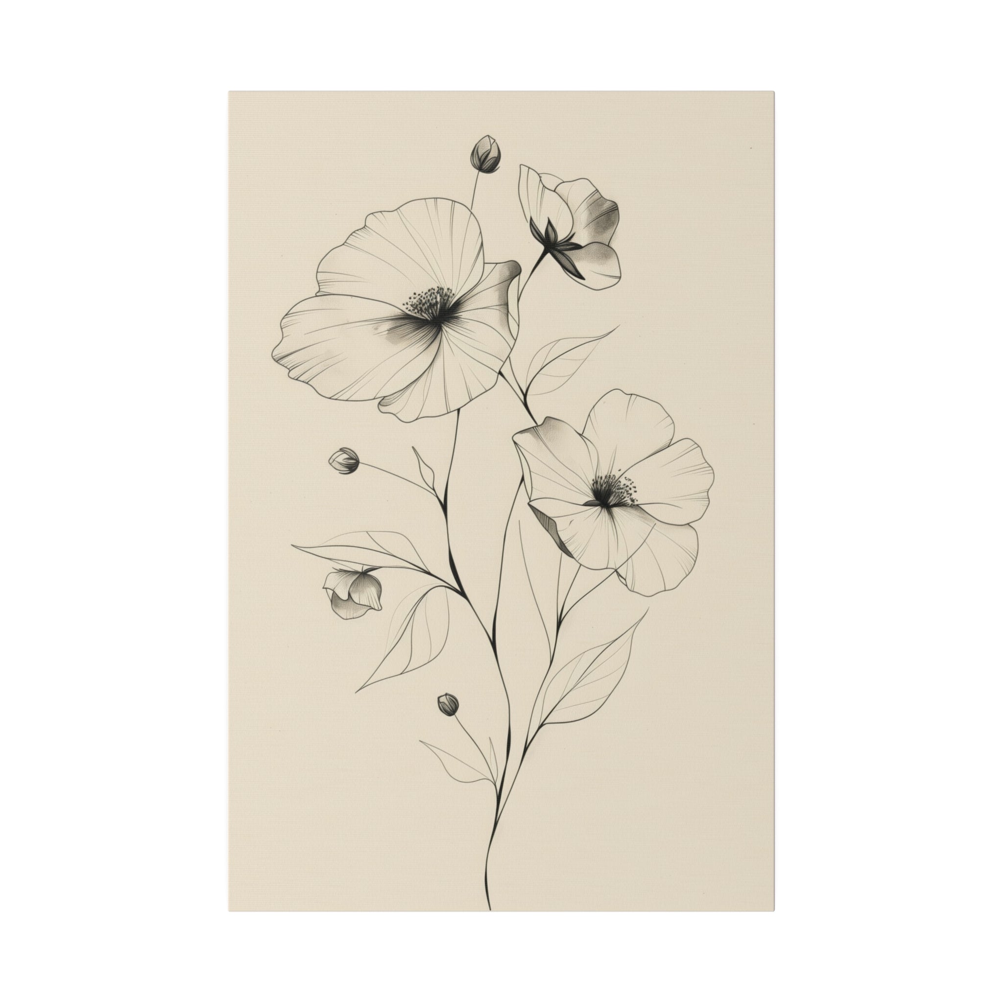 Flowers Wall Art - Botanical Wall Art - Vertical Canvas - WA51