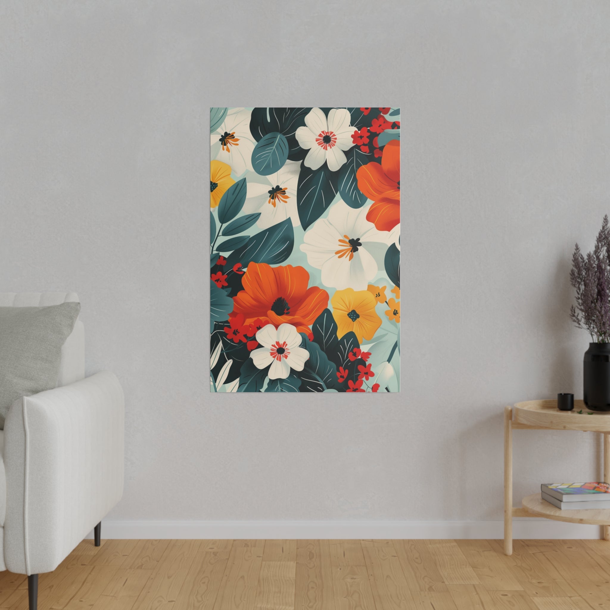 Flowers Wall Art - Botanical Wall Art - Vertical Canvas - WA41