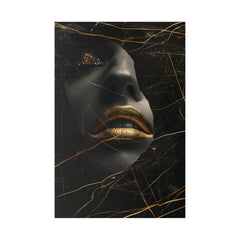 Gilded Fractures, Woman Portrait - Luxury Gold Themed Wall Art - Vertical Canvas - WA308