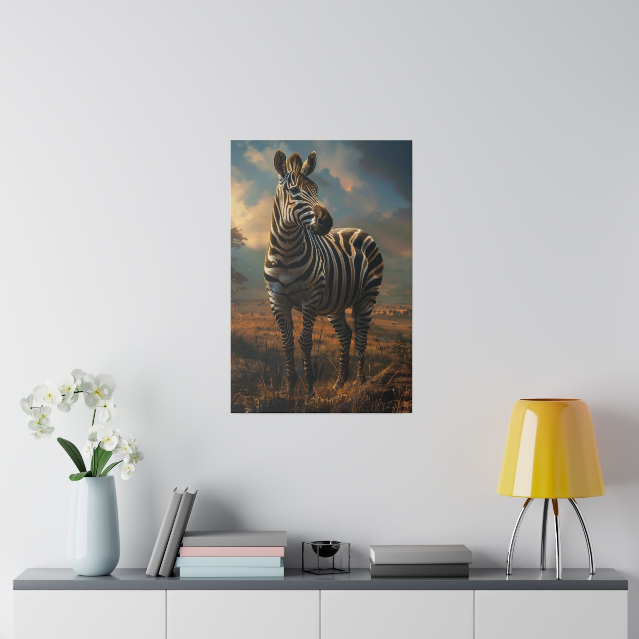 Marvelous Zebra - Wildlife Wall Art - Vertical Canvas - WA251