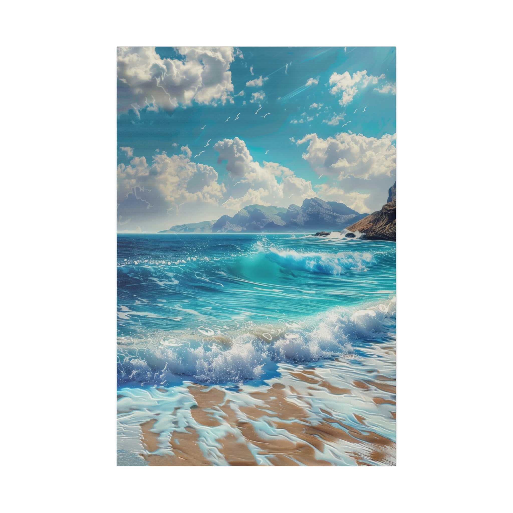 Ocean Waves Wall Art - Vertical Canvas - WA96