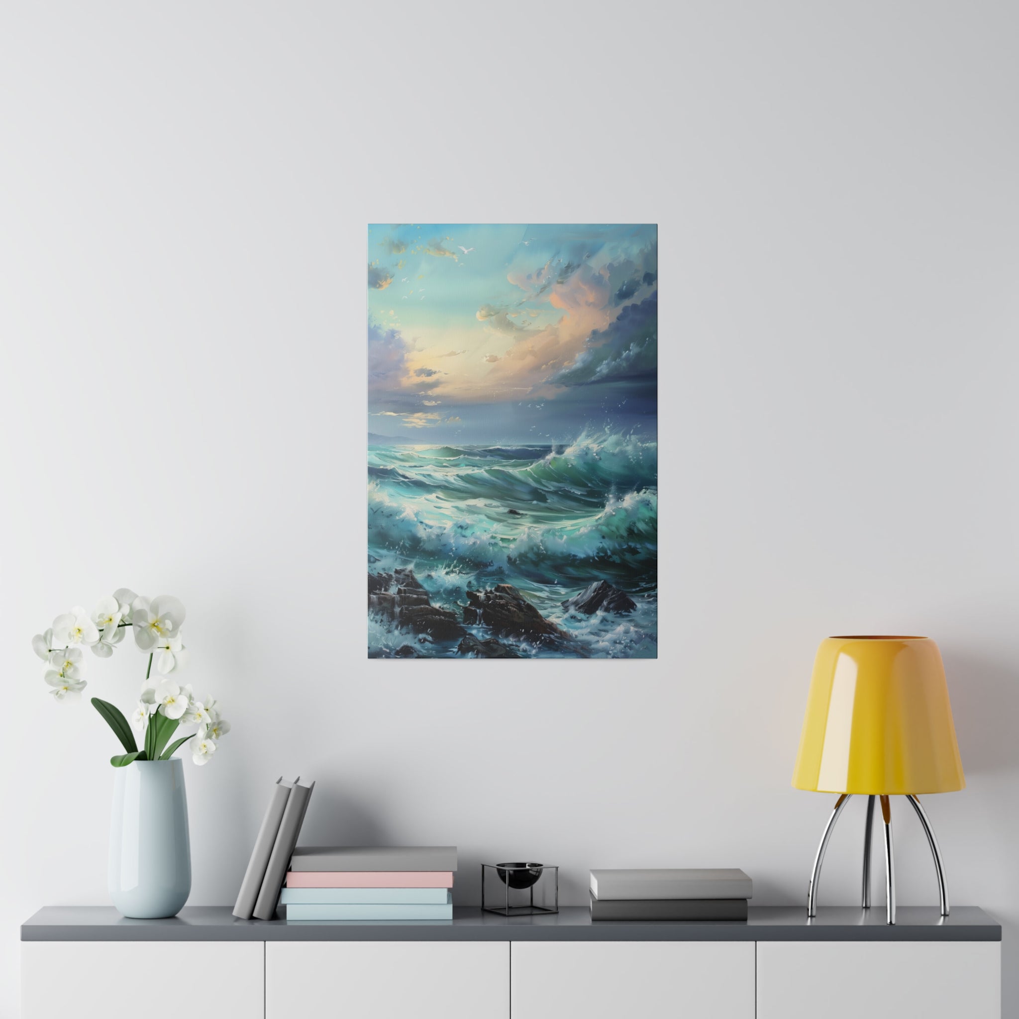 Ocean Waves Wall Art - Vertical Canvas - WA98