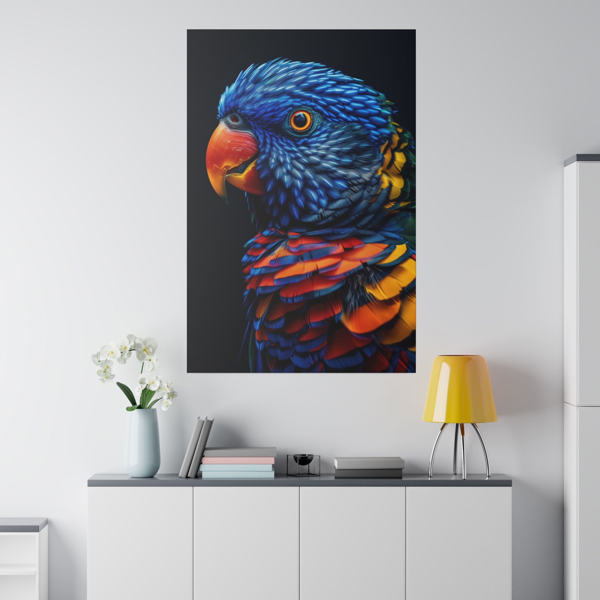 Blue Parrot - Wildlife Wall Art - Vertical Canvas - WA250