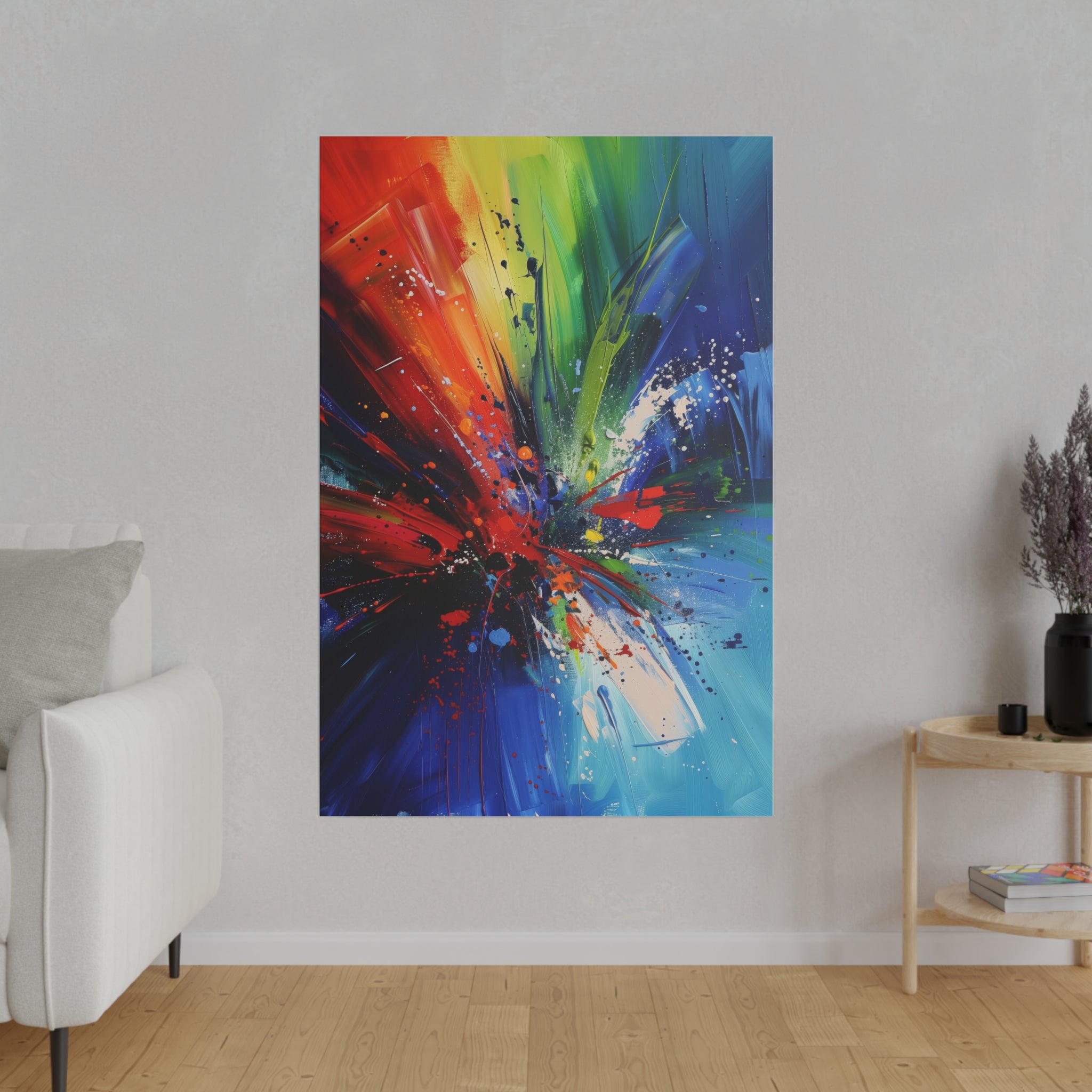 Vivid Eruption - Abstract Wall Art - Vertical Canvas - WA238