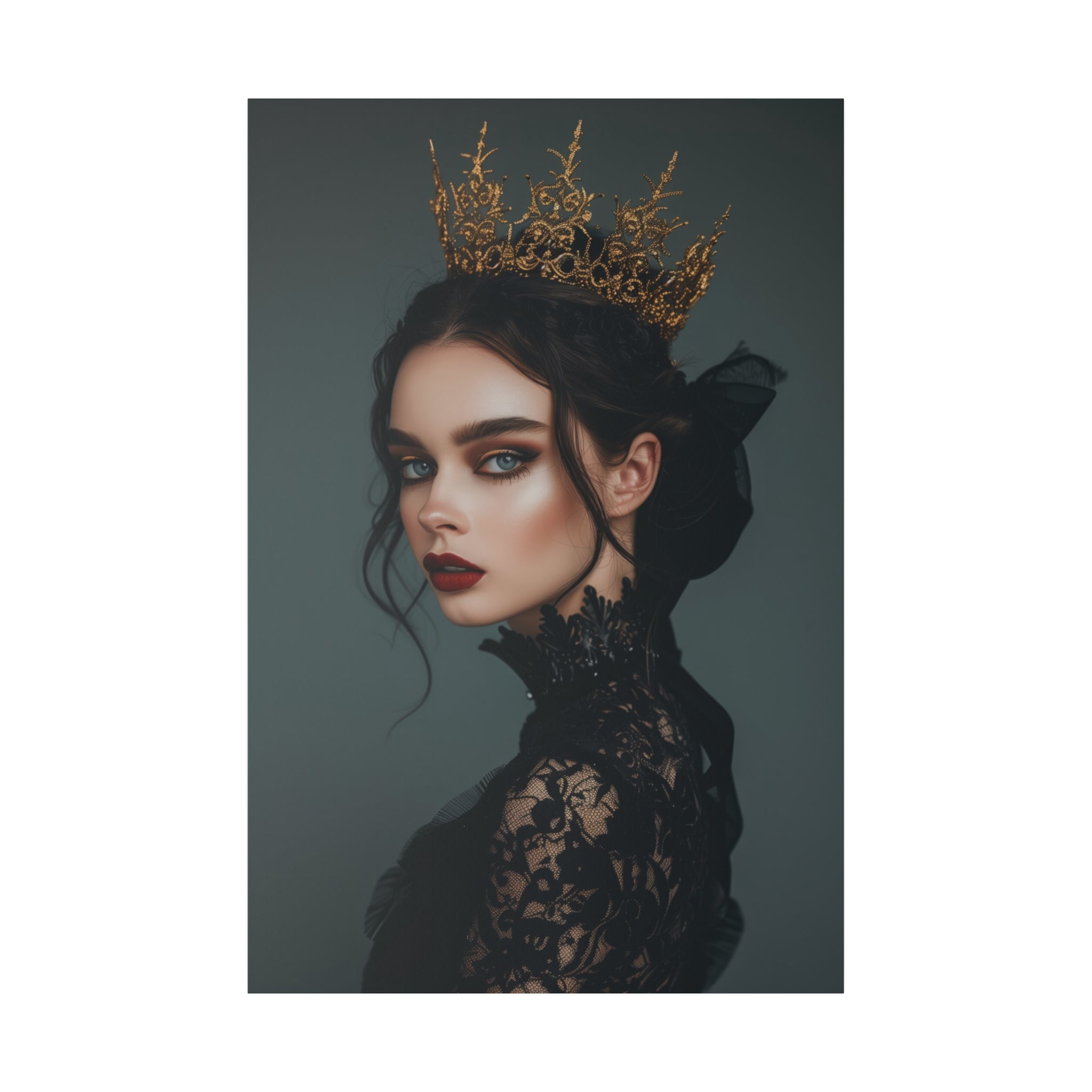 Gothic Woman with a Crown - Luxury Themed Canvas - Vertical Canvas - WA73