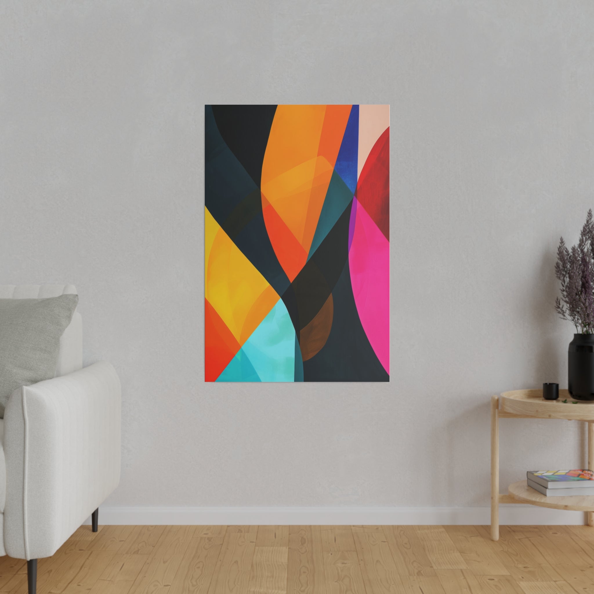 Modern Shapes - Abstract Wall Art - Vertical Canvas - WA240