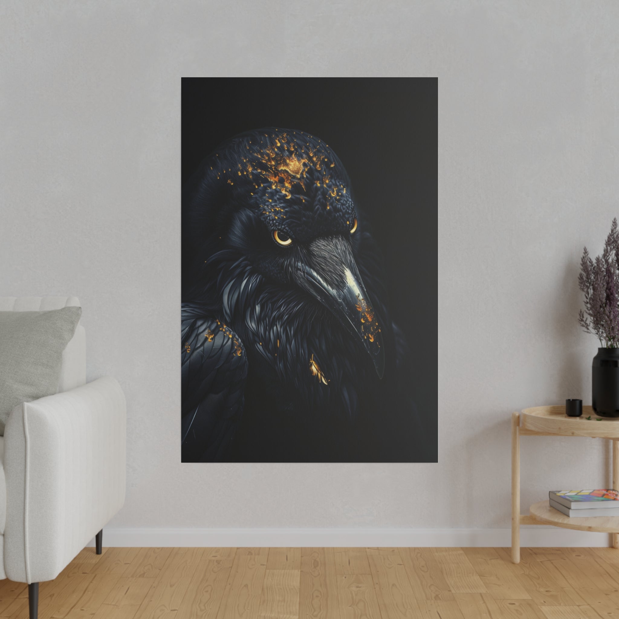 Raven's Splendor - Wildlife Wall Art - Vertical Canvas - WA266