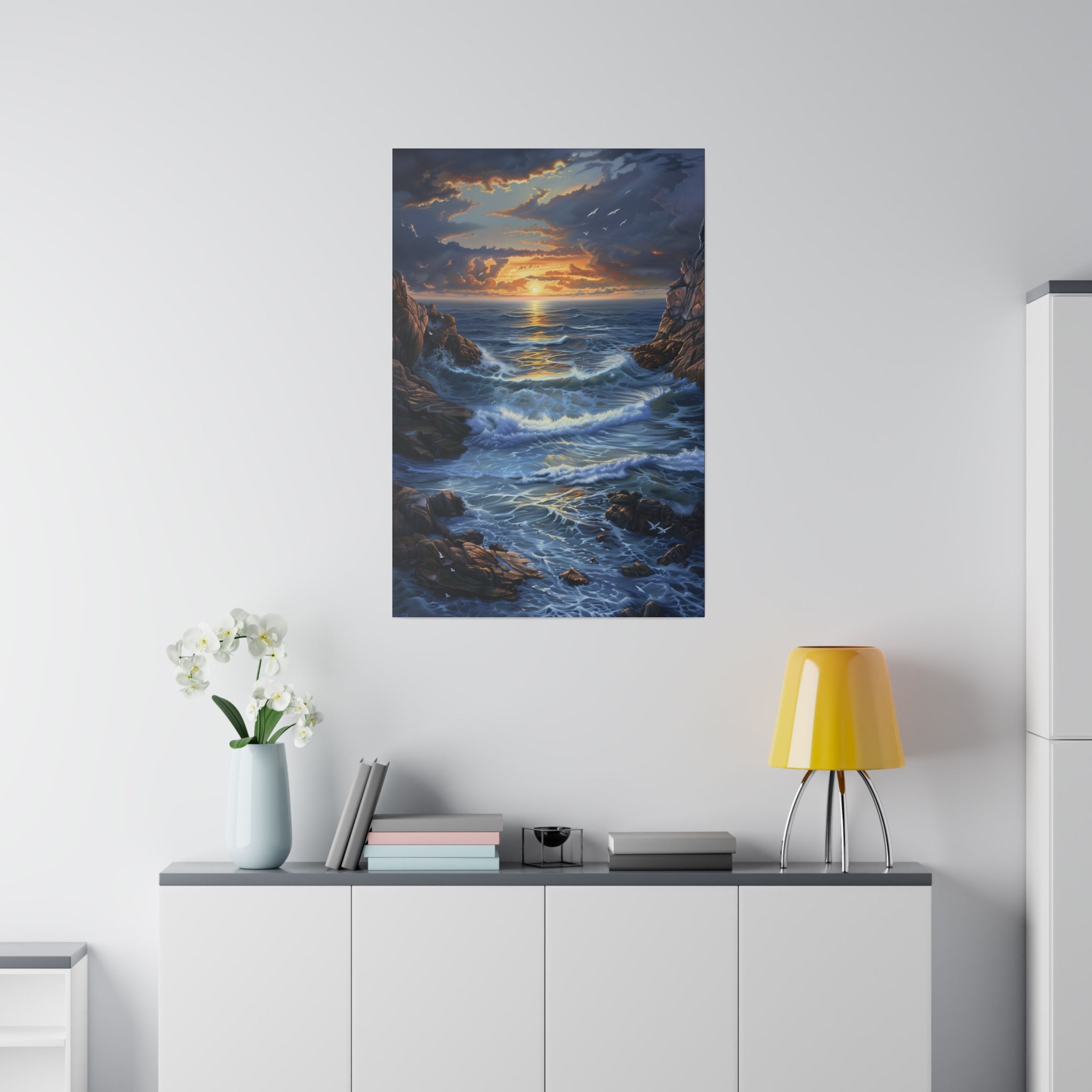 Ocean Waves Wall Art - Vertical Canvas - WA95