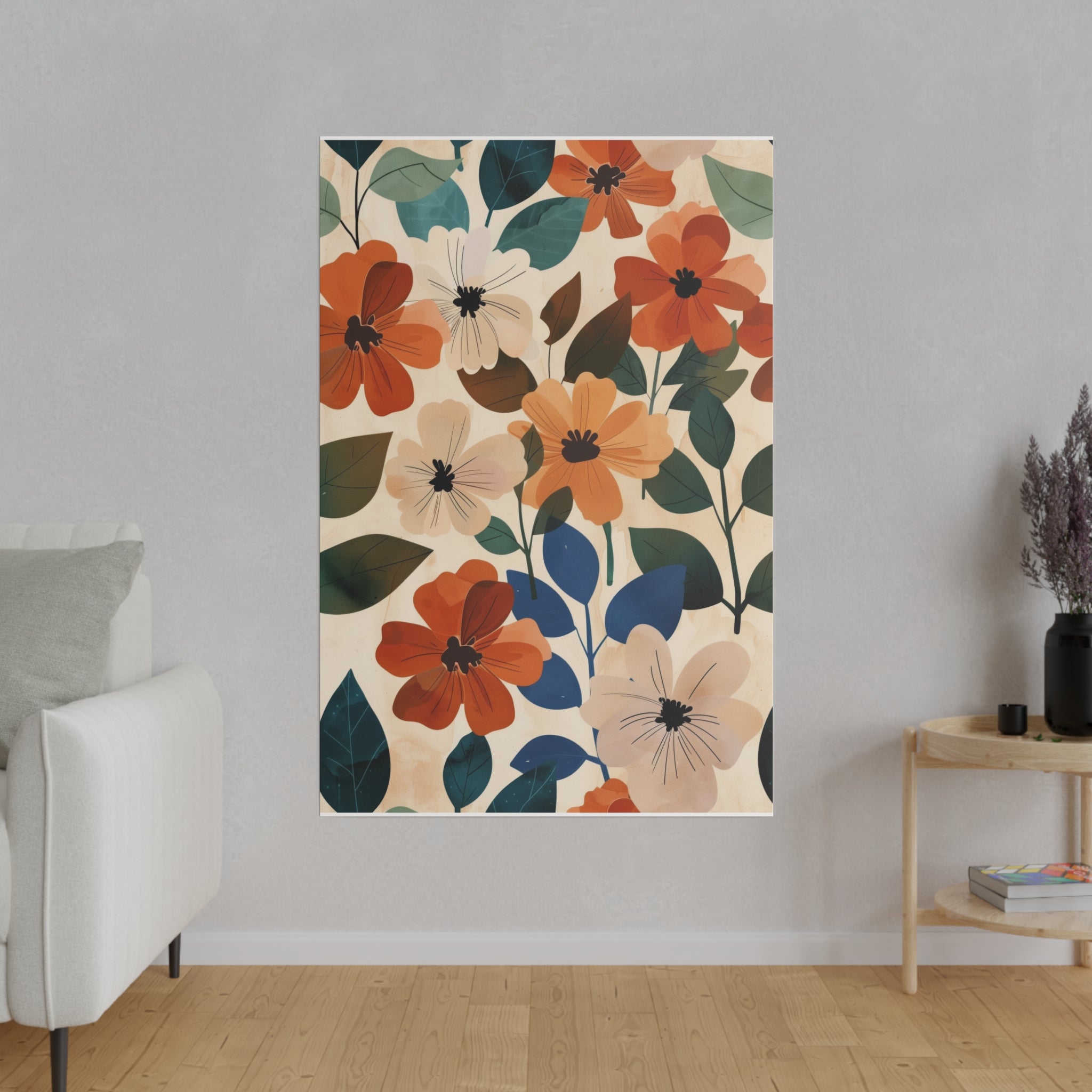 Flowers Wall Art - Botanical Wall Art - Vertical Canvas - WA57