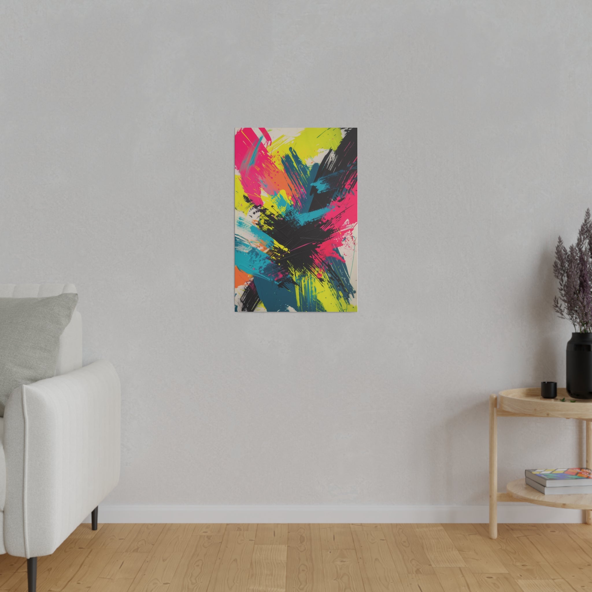 Neon Chaos - Abstract Wall Art - Vertical Canvas - WA235