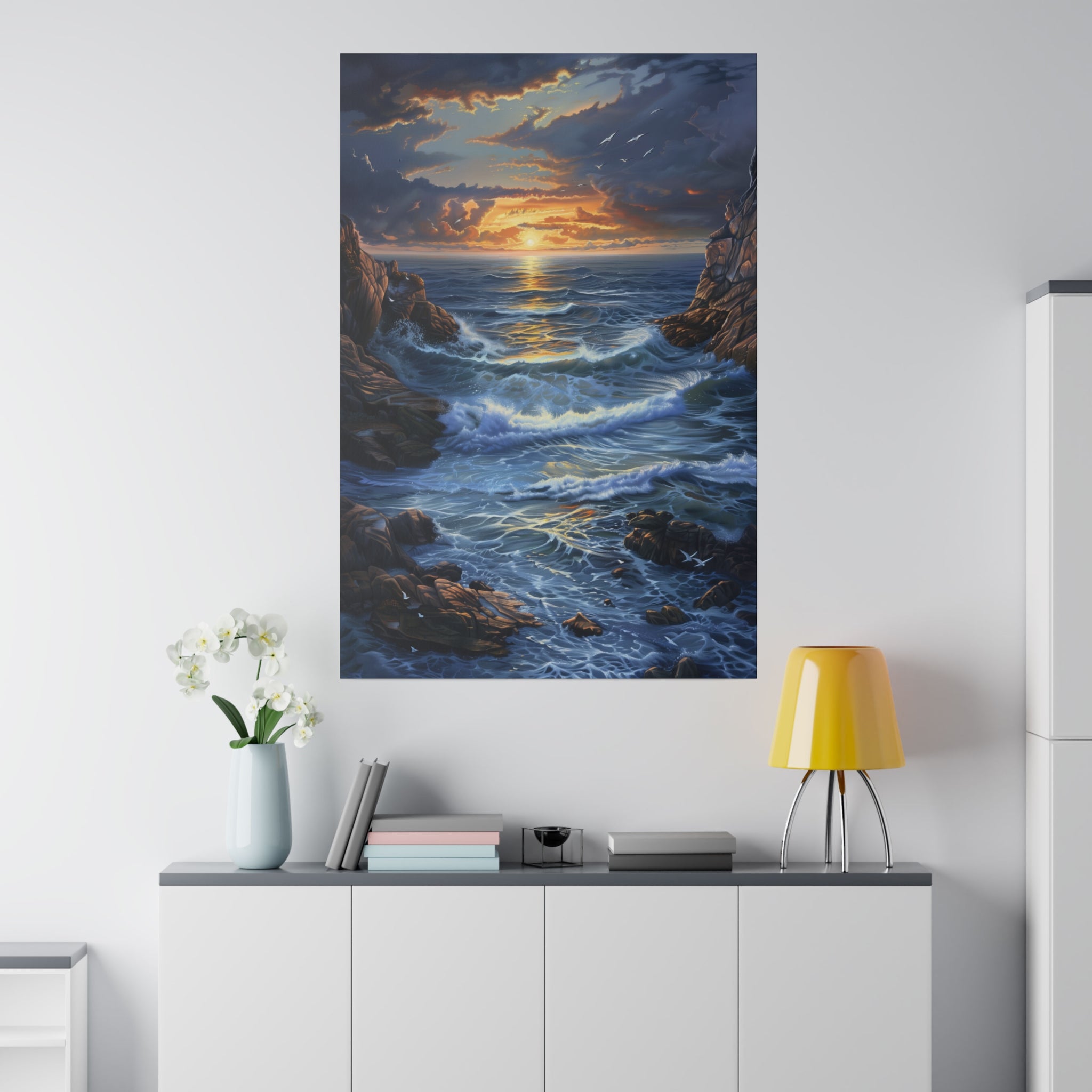 Ocean Waves Wall Art - Vertical Canvas - WA95